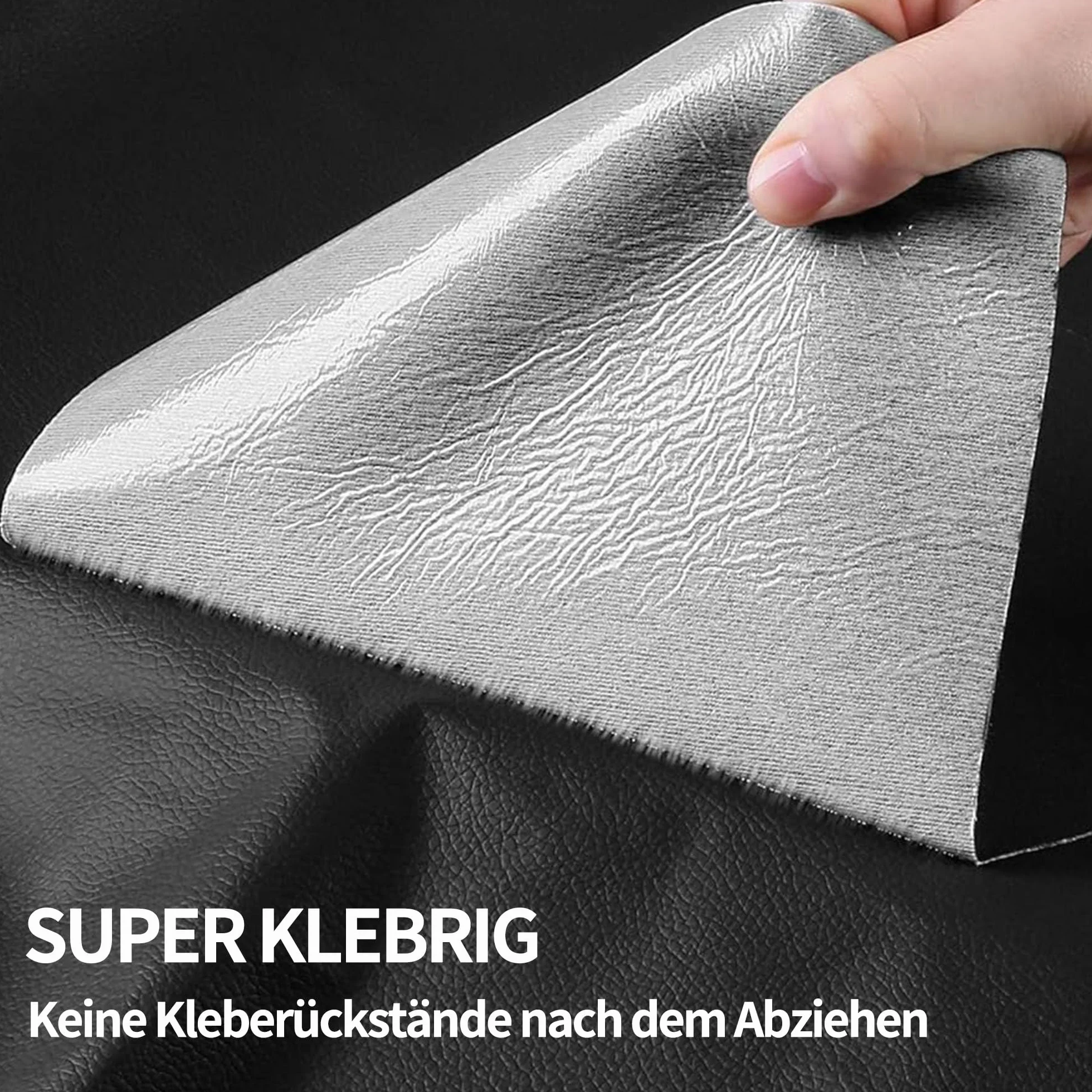 43x300cm Pelle Adesiva per Riparazioni Patch in PU Pelle per Divano, Sedile Auto, Mobili, Borsa, Tappezzeria Nero