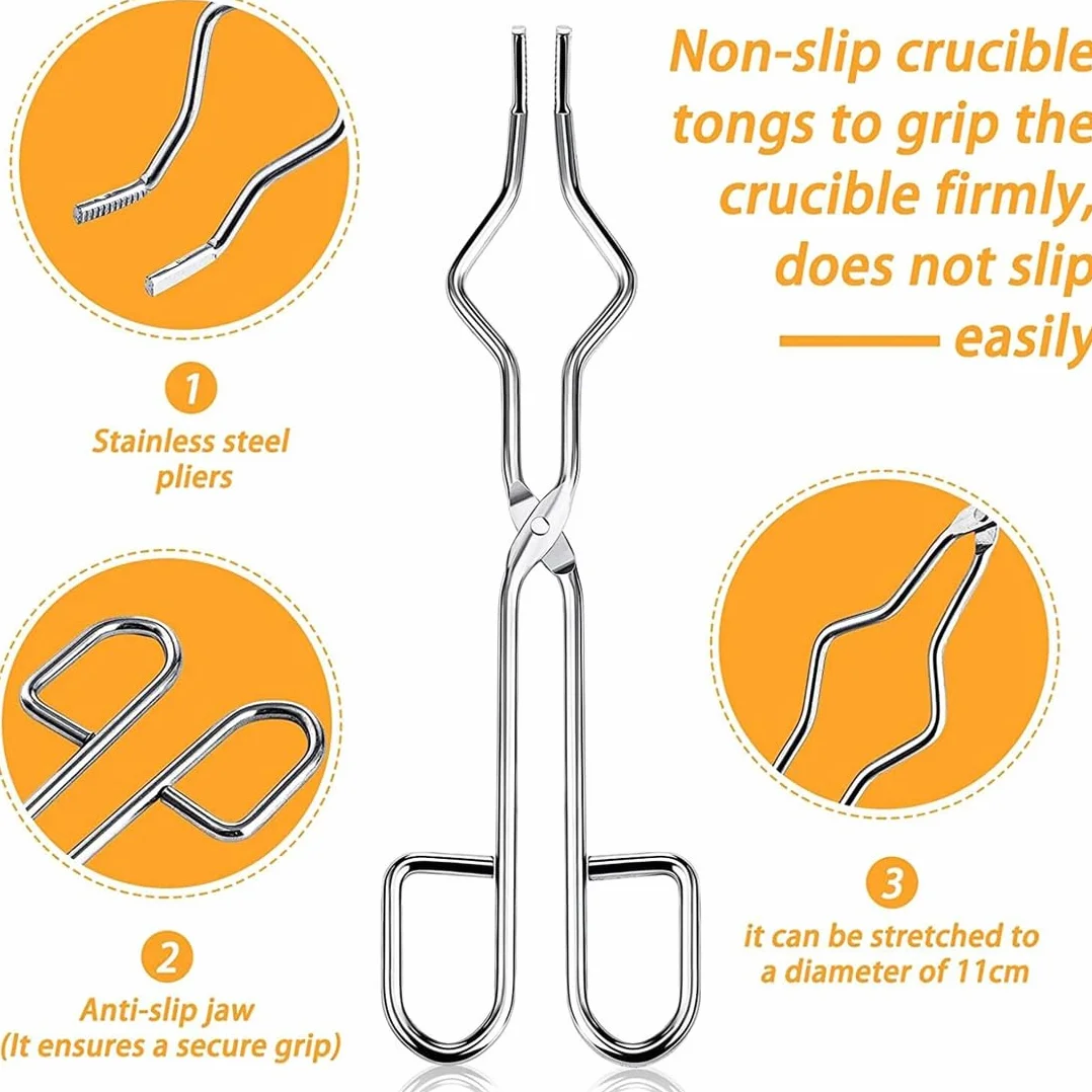 Kit di fusione per torcia, 6 pezzi, per raffinazione e creazione di gioielli in oro e argento, include barra, stampo per lingotti in grafite 3 in 1, crogiolo al quarzo, grafite cilindrica