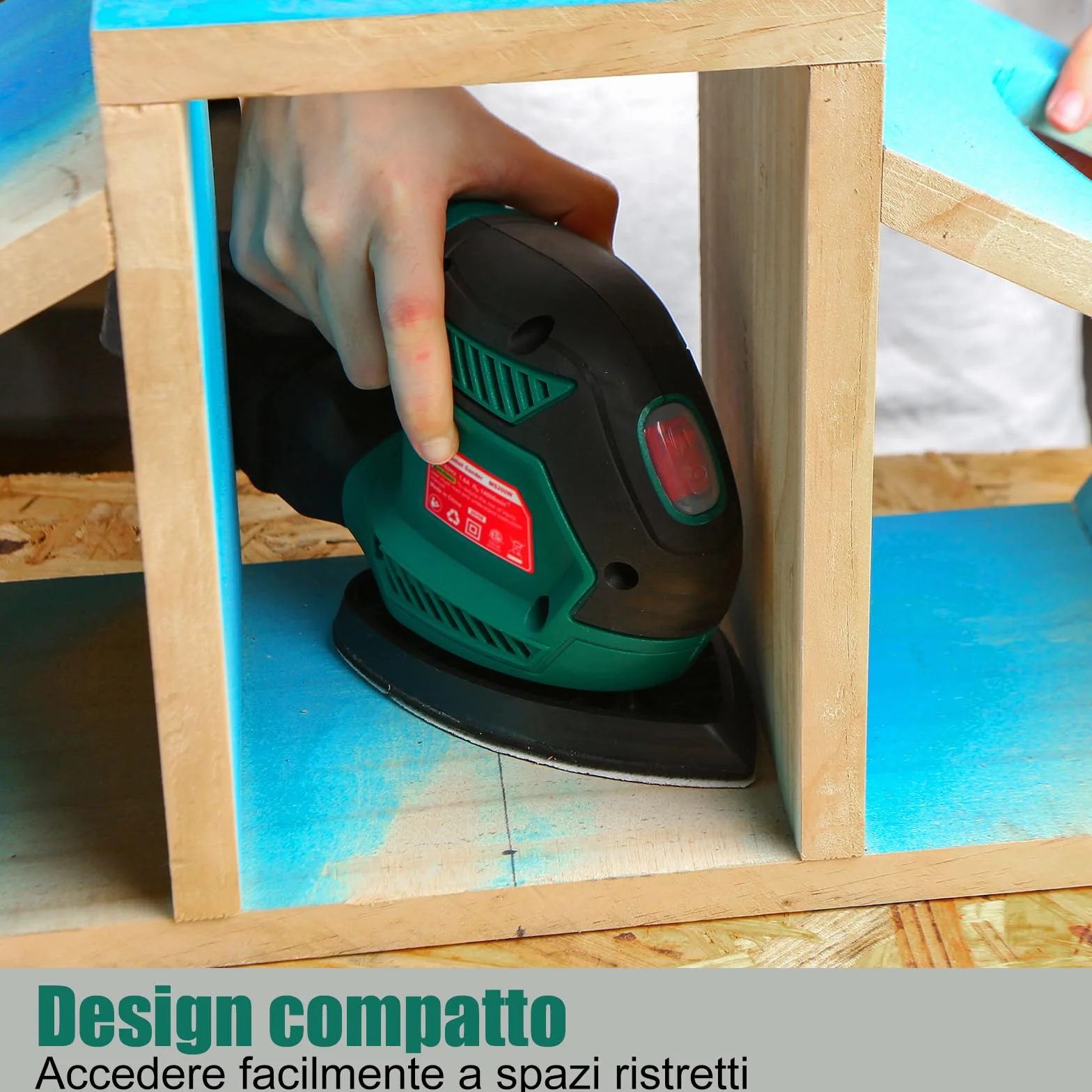 HYCHIKA Levigatrice Mouse 200W 14000RPM con Raccolta Polvere 12 Carte Abrasive per Legno Metallo