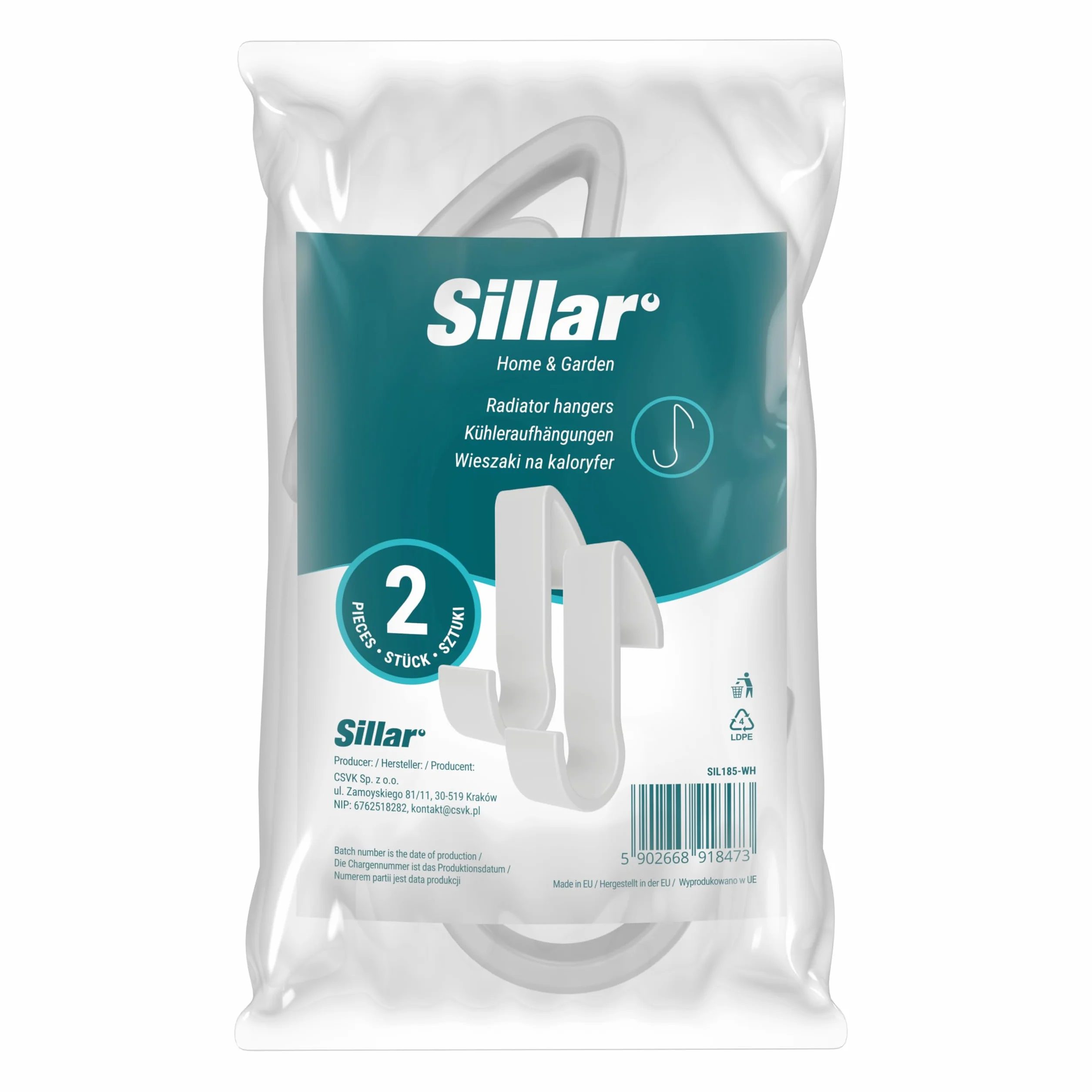 Sillar Ganci per termoarredo bianchi 8 pezzi ABS bez wiercenia