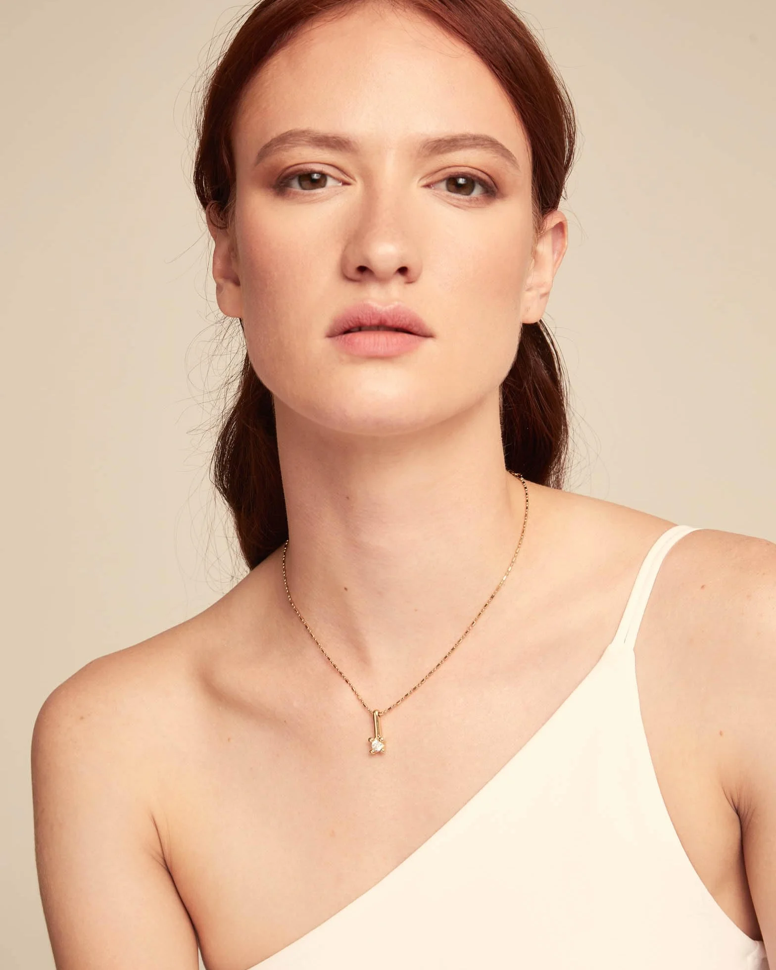 Uno de 50 collana catena lega di metallo placcato in oro 18 carati zirconia bianca