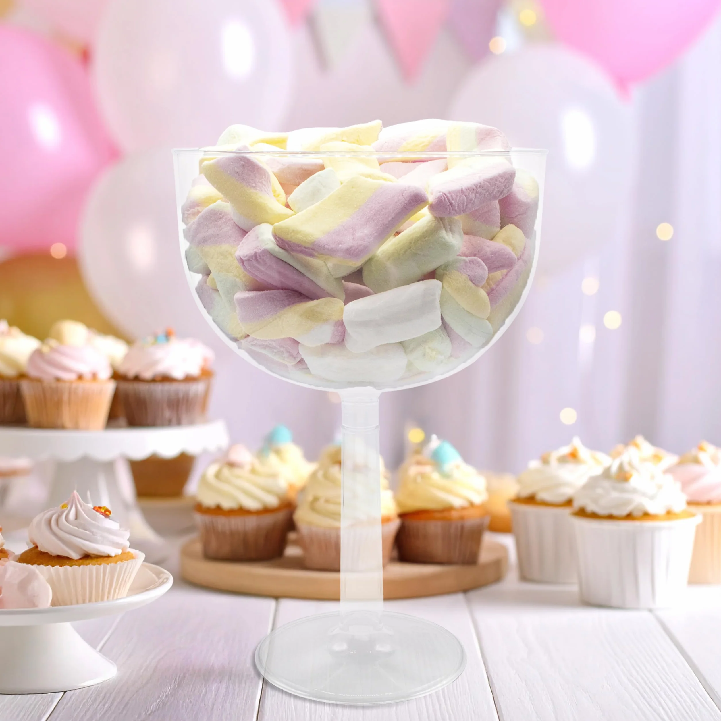 Decoraparty Calice Porta Confetti Trasparente Bicchiere Gigante Centrotavola Diametro 16 cm x Altezza 24 cm