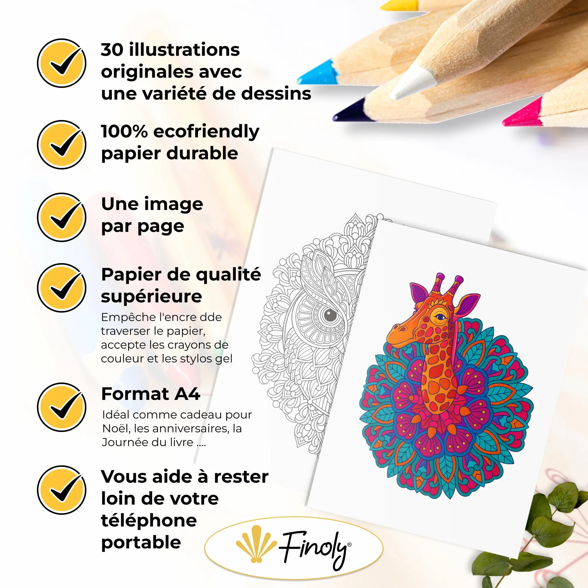 Libro Mandala da Colorare Adulti Magical Patterns 30 Illustrazioni Originali A4 Carta Premium Rilegatura a Spirale