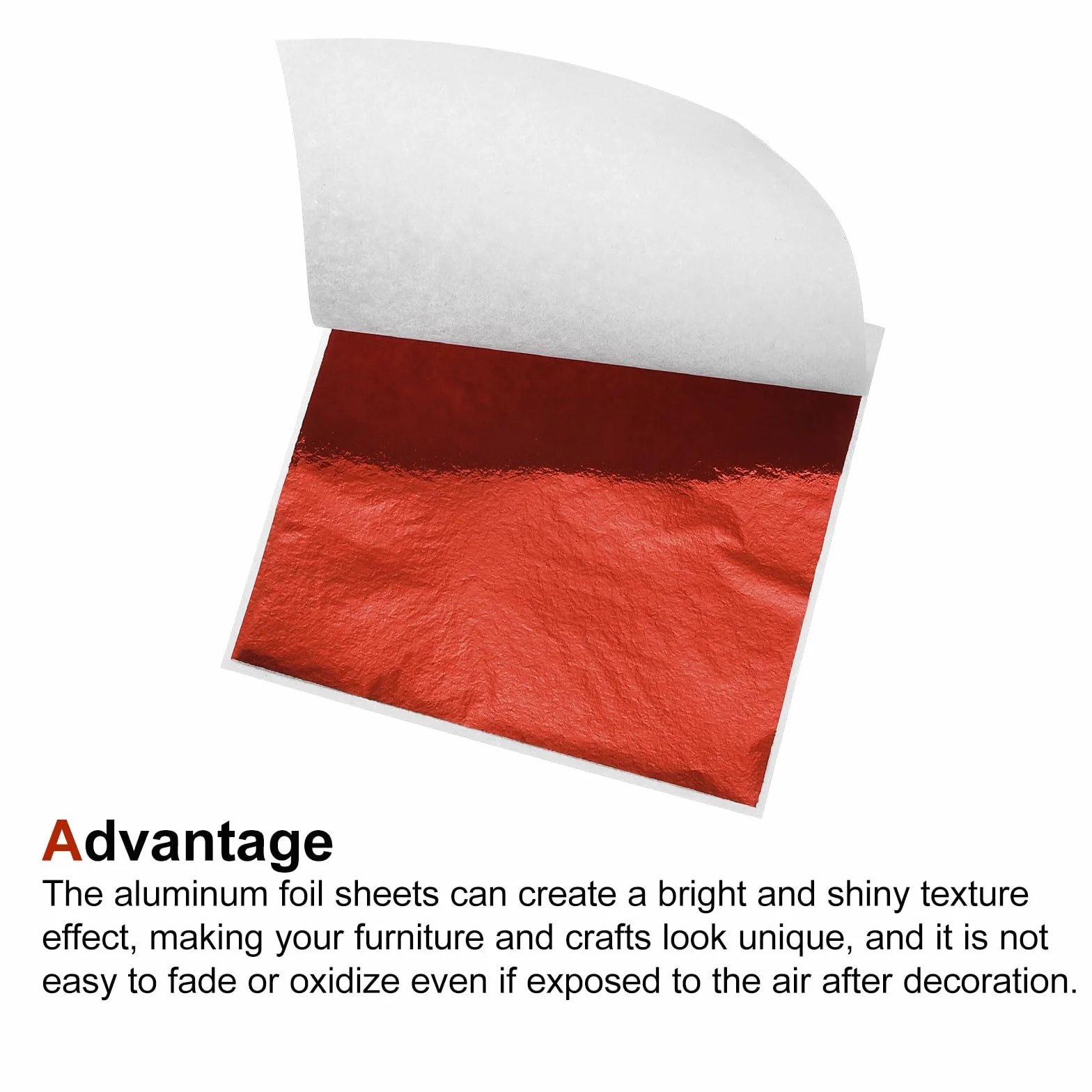 QUARKZMAN Foglia Rossa in Fogli di Alluminio, 8,5 cm x 8 cm, Confezione da 200