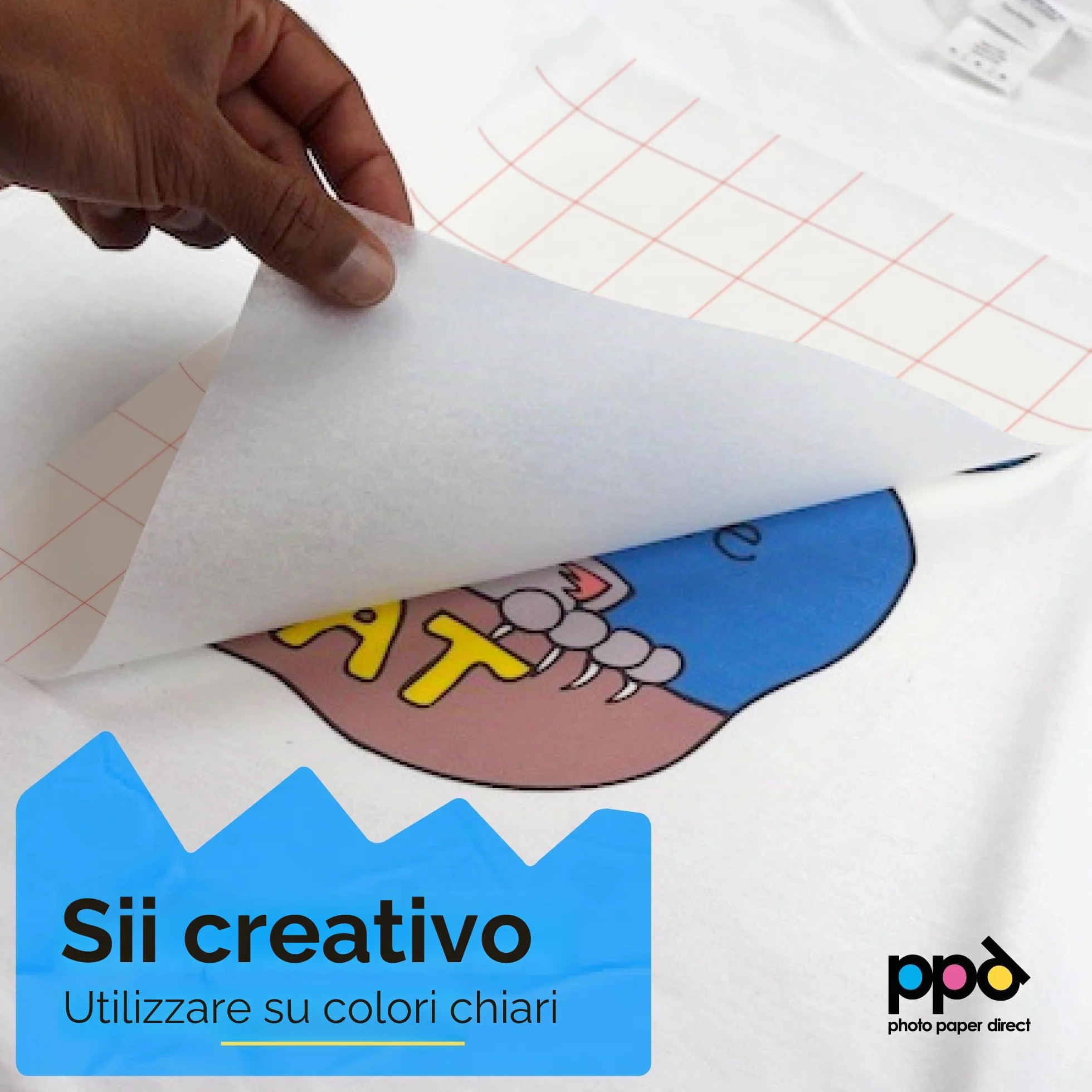 PPD A4 10 Fogli di Carta Trasferibile Termoadesiva per Inkjet - T-Shirt E Tessuti Chiari - PPD-1-10