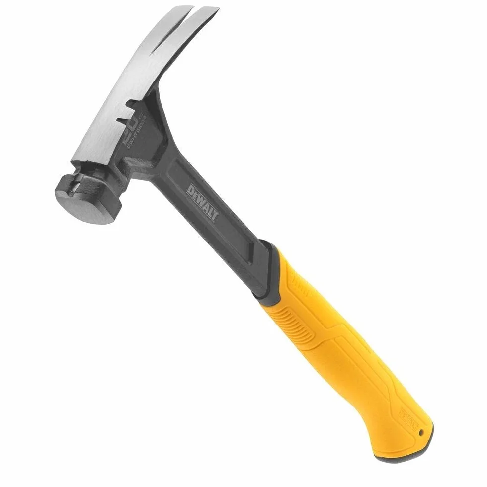 DeWALT Martello da carpentiere con testa liscia, 567 g, struttura in acciaio trattato termicamente, manico in acciaio trattato termicamente, durabilità, distribuzione ottimale del peso, fornisce