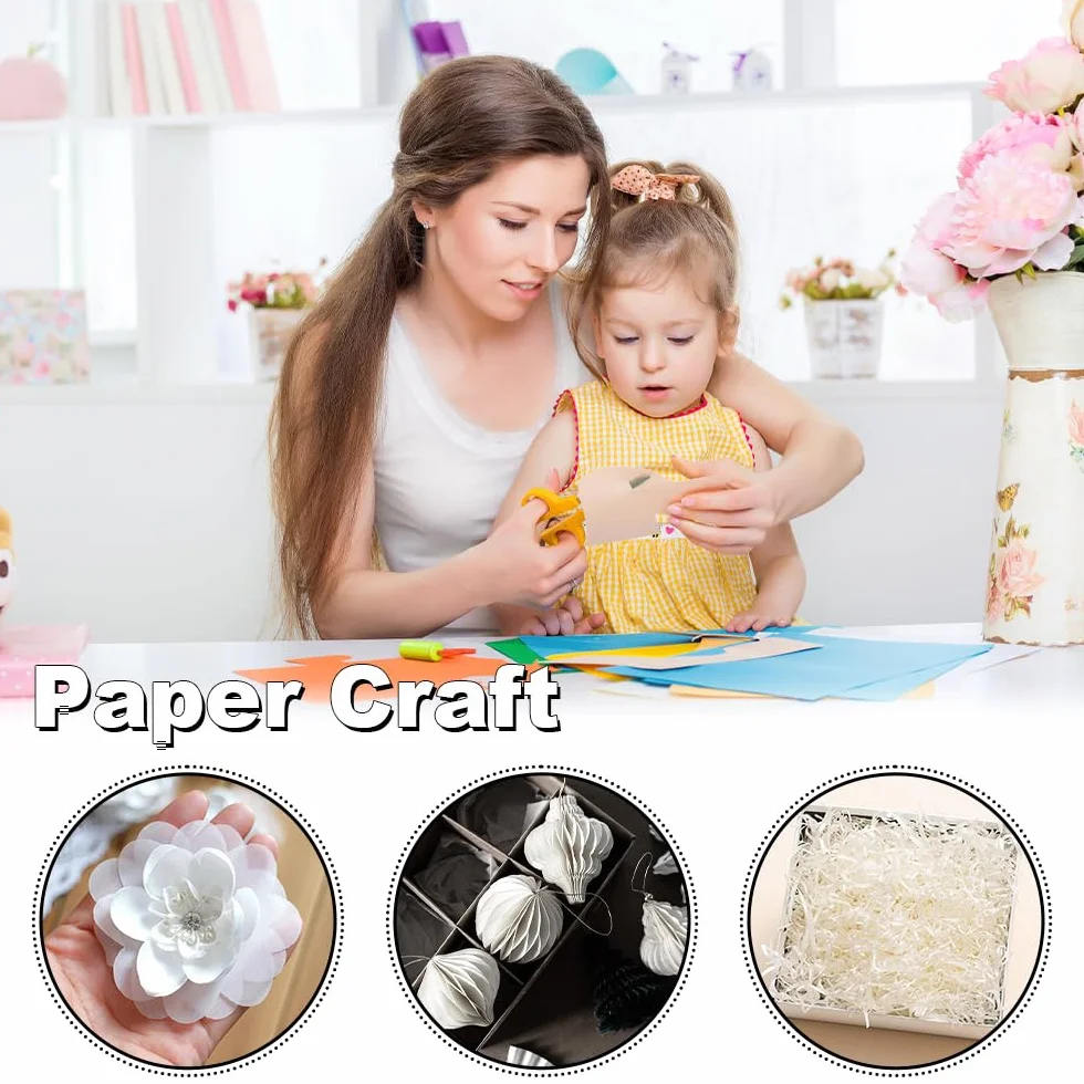 120 Fogli Carta Velina Bianca A4 per Imballaggio 21 x 30cm - Tissue Paper per Confezioni Regalo, Sacchetti, Filler Fiore, Artigianato e Festival
