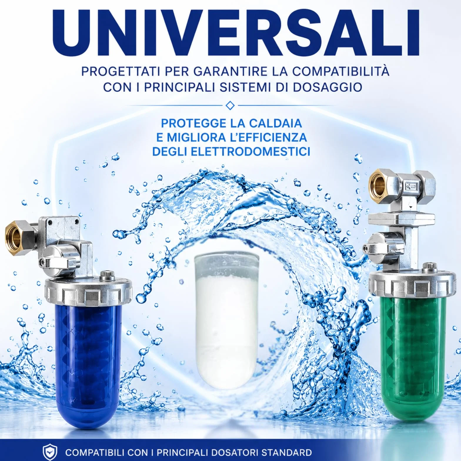 Polifosfati Caldaia Made in Italy 6 Cartucce Ricarica Universali Filtri Anticalcare Anticorrosione