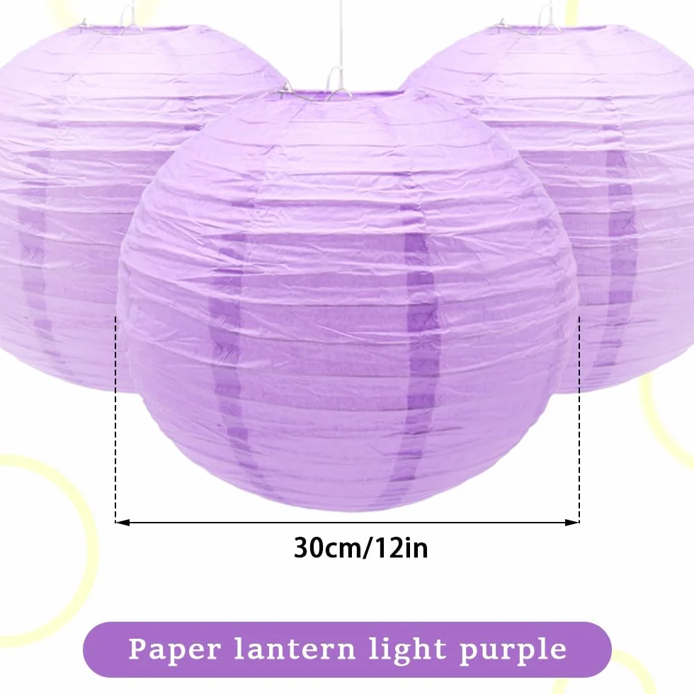 6 Pezzi Lanterne di Carta 30cm Lanterna di Carta Rotonde da Appendere in Carta Lanterne Lanterna di Carta per Decorare Luci e Decorazioni per Matrimoni Compleanni Diametro (ZDL/Purple)