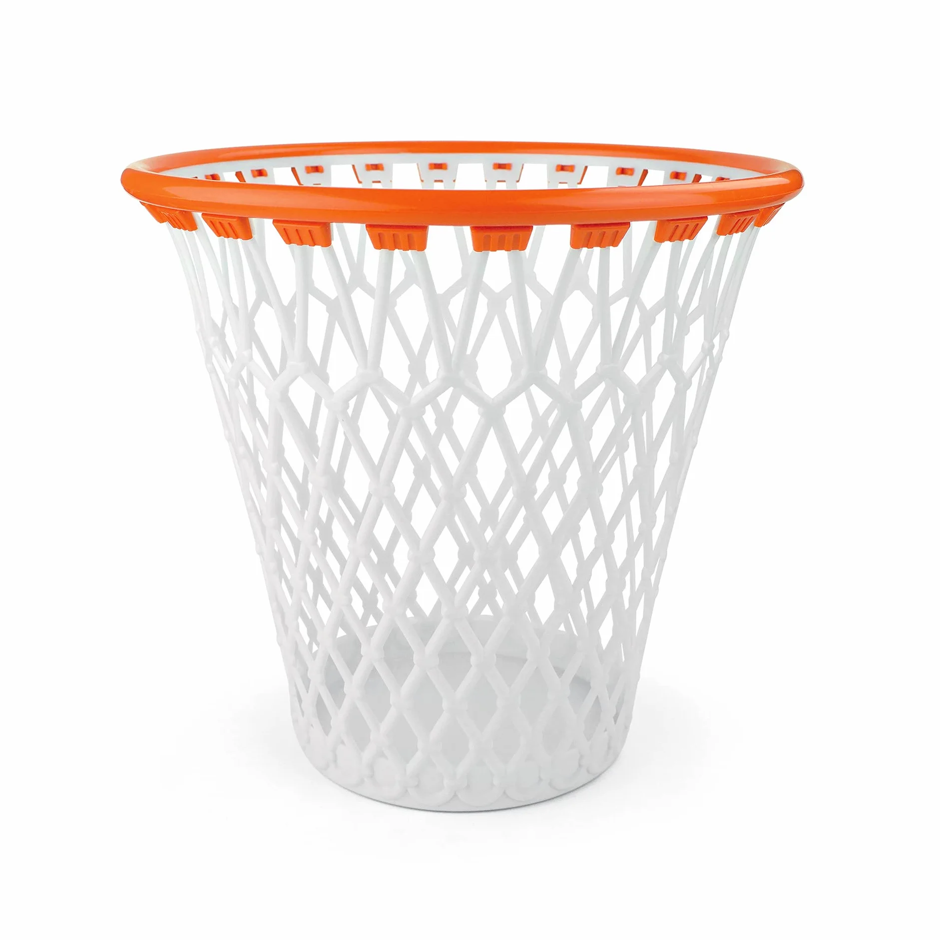 Legami - Cestino a Forma di Canestro, 32x30 cm, in Plastica, Slam Dunk, Basketball Bin, Cestino per Rifiuti, Arancio e Bianco, per Buttare i Rifiuti con Stile