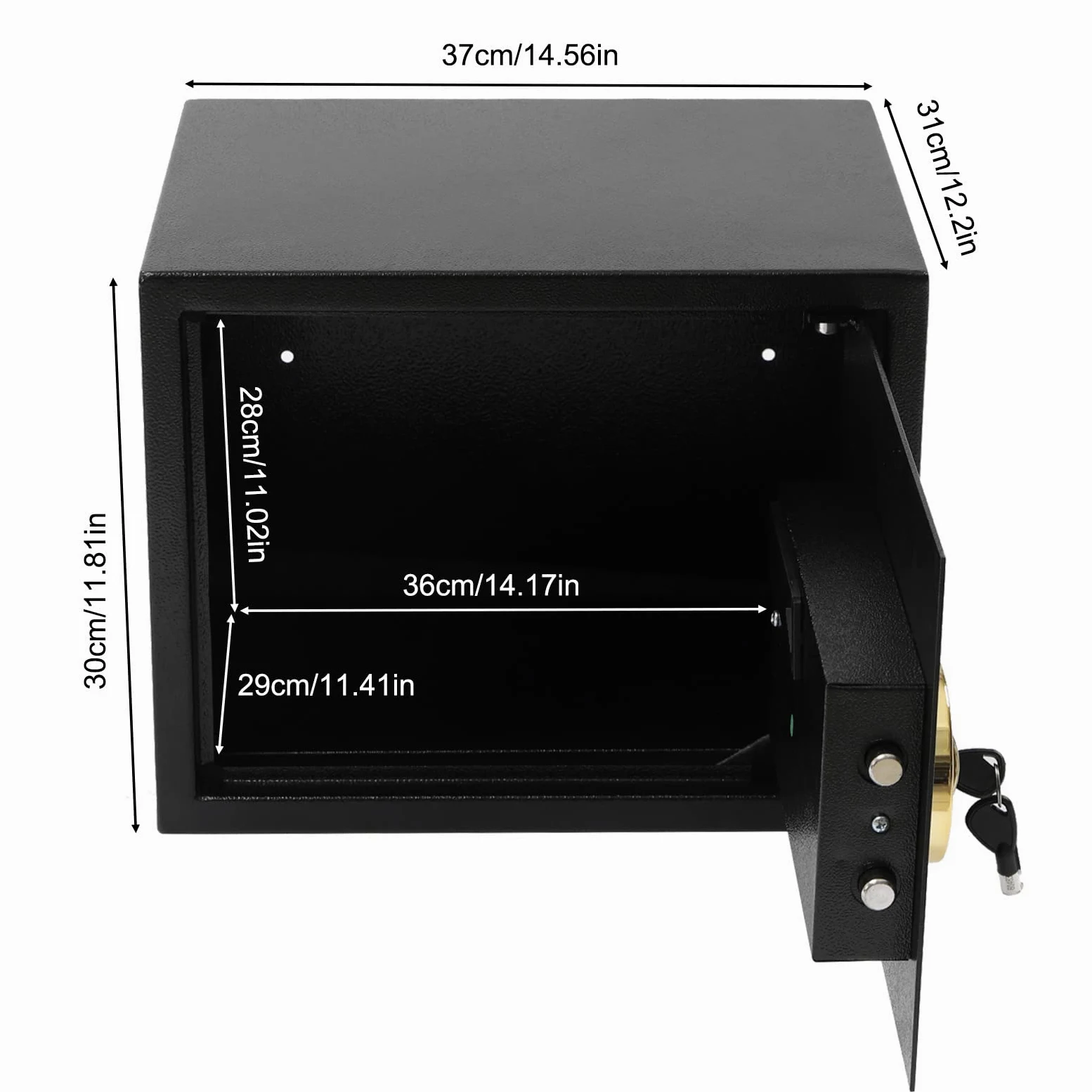 Cassaforte da 30 l per casa, cassaforte ignifuga, impermeabile, per monete, cassaforte digitale per mobili, cassaforte per munizioni, armi, contanti, gioielli, documenti A4