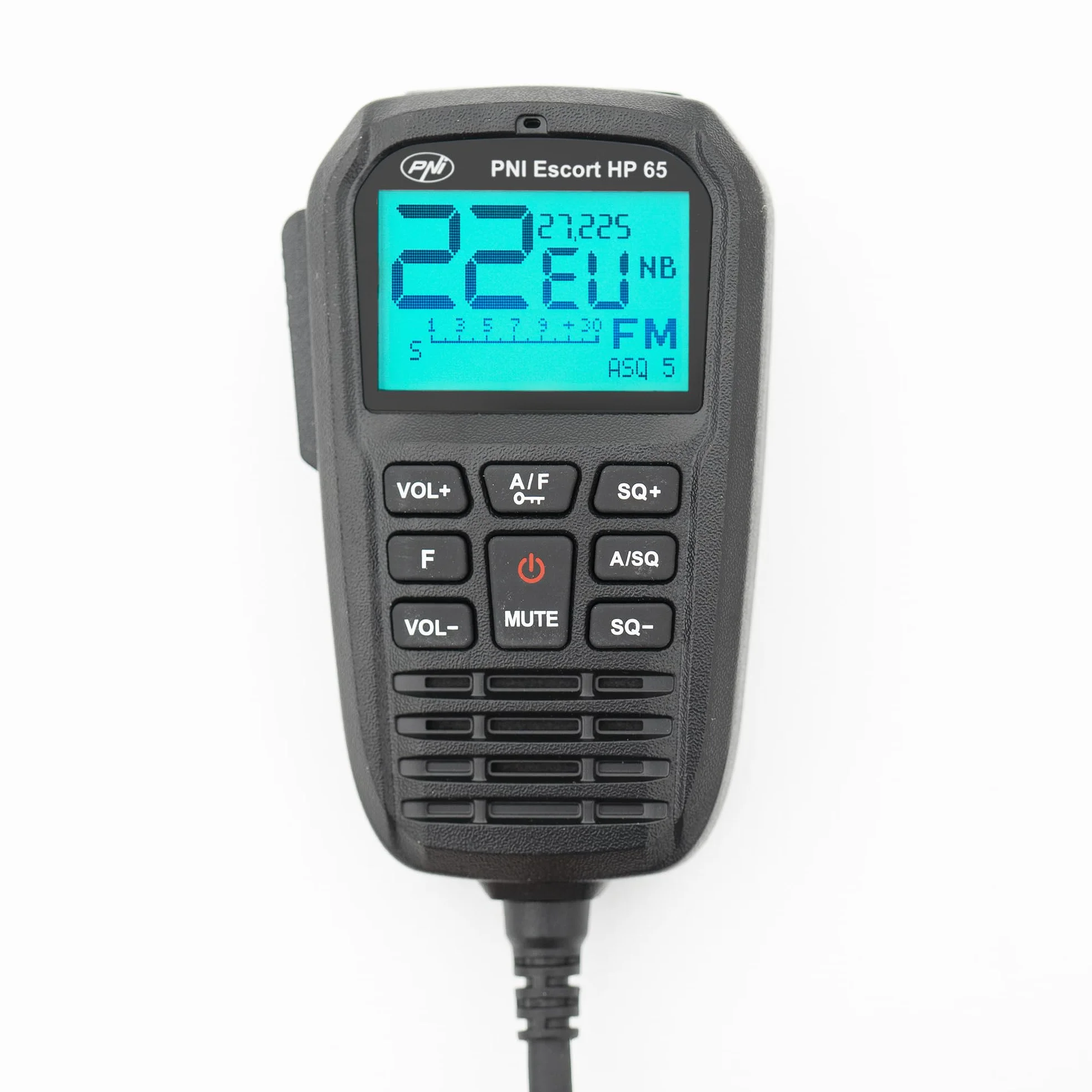Stazione radio CB PNI Escort HP 65 ASQ, multi-norm, Noise Blanker, ASQ, regolabile SQ, 12-24 V, presa accendisigari inclusa