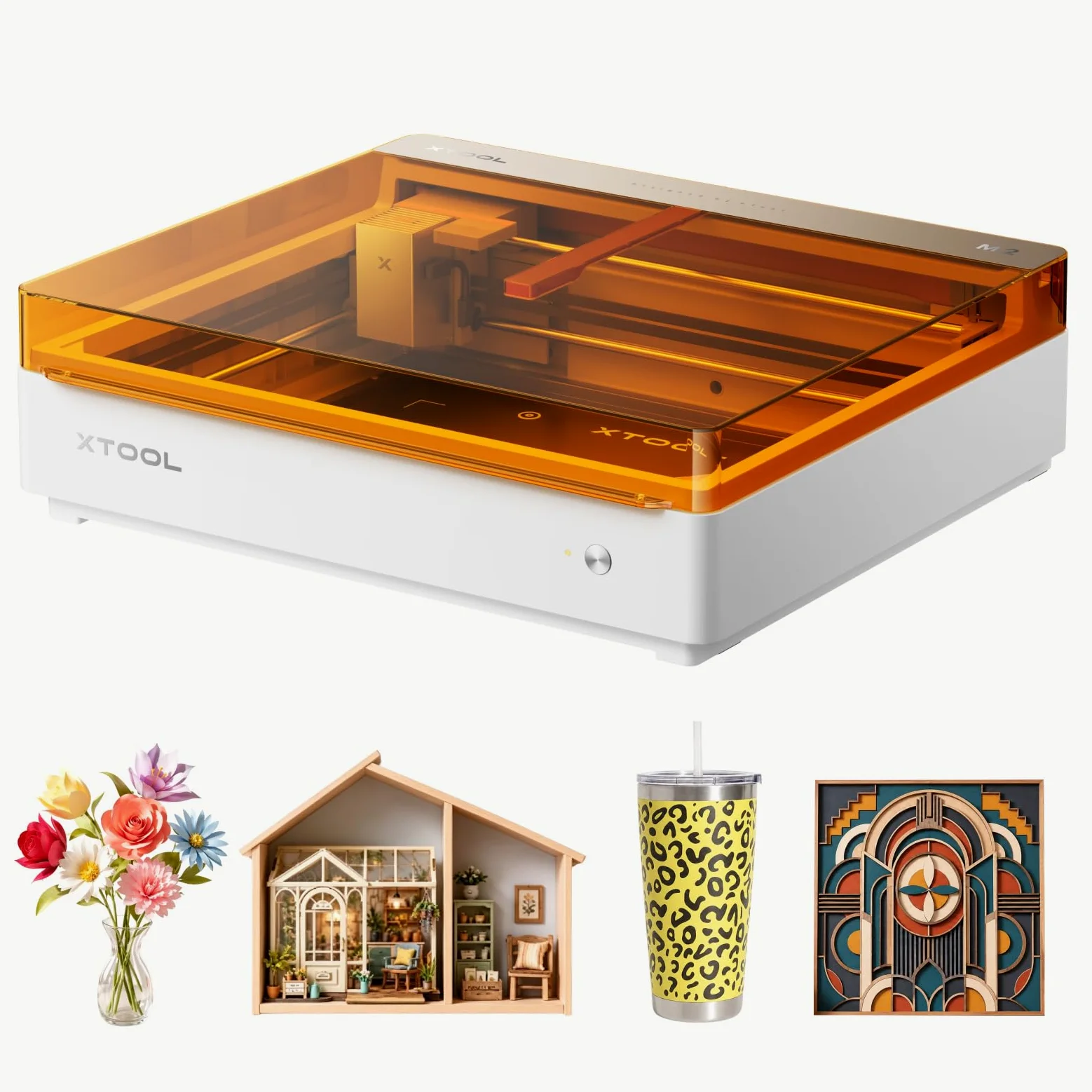 xTool M2 10W Incisore Laser Chiuso Classe 1 con Doppia Fotocamera. Taglio e Incisione per Legno, Plexiglass e Pelle. Macchina Fai da Te Sicura, Ideale per Principianti e Artigianato