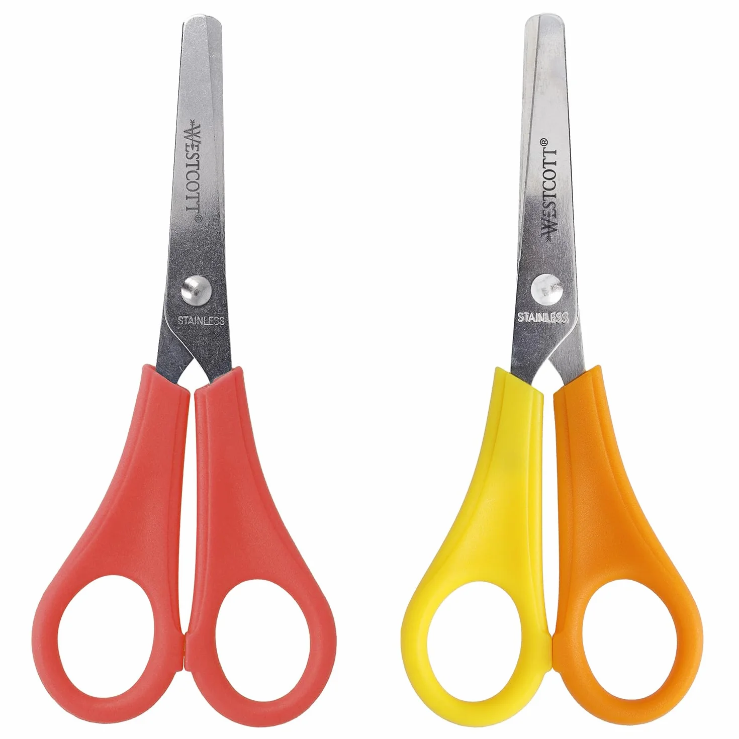 Westcott Forbici per bambini 32 pezzi in blocco di legno | Forbici con scala integrata da 5 cm | Forbici da bricolage 13 cm (5") ideali per le mani dei bambini | Punta arrotondata | 112TidyC 00