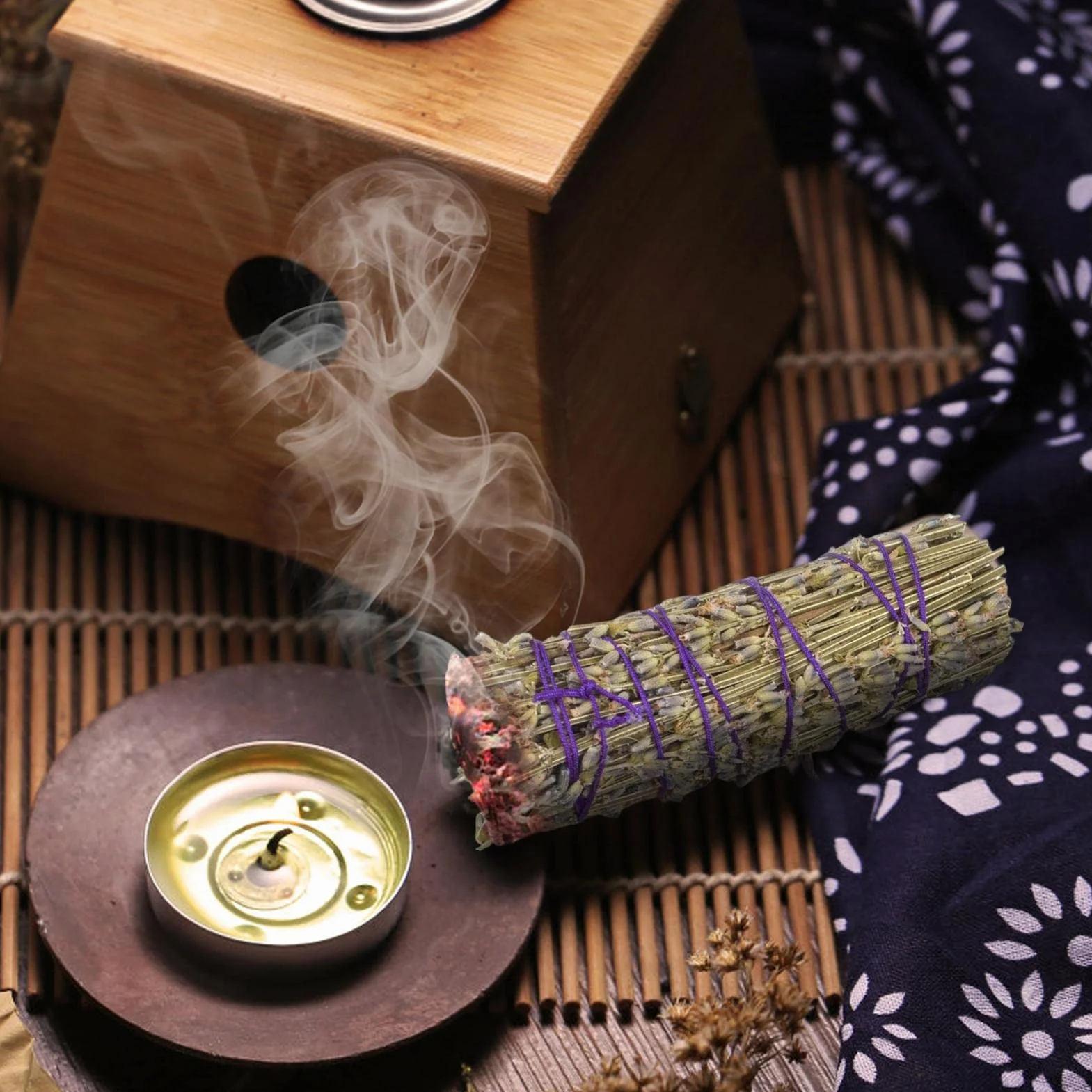 Lavanda Smudge Stick | Fascio di lavanda per bruciare - Arredamento alla lavanda Aromi rinfrescanti per la pulizia della casa Energia negativa per la pulizia del fumo