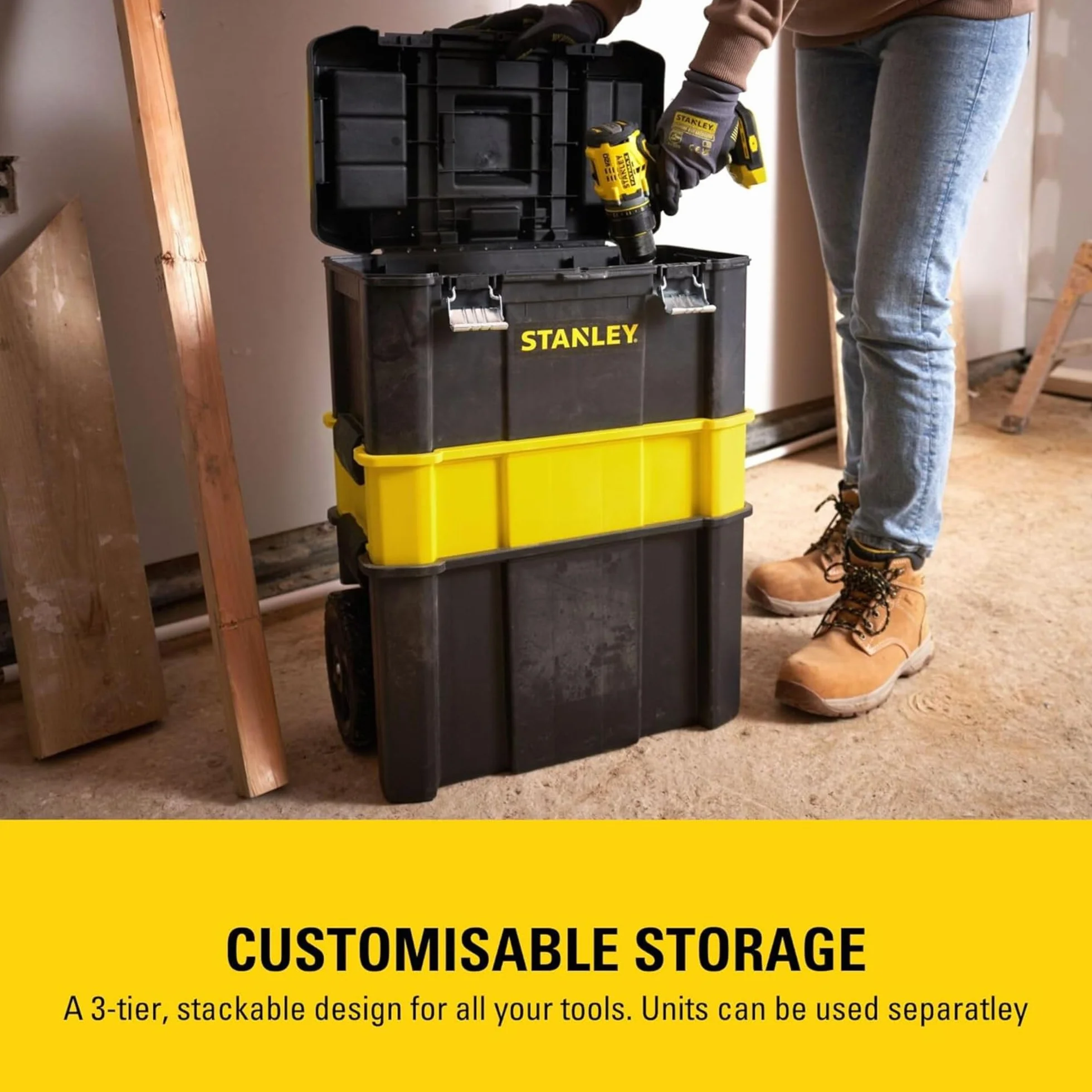 STANLEY Essential Rolling Workshop Toolbox 3-in-1 STST1-80151