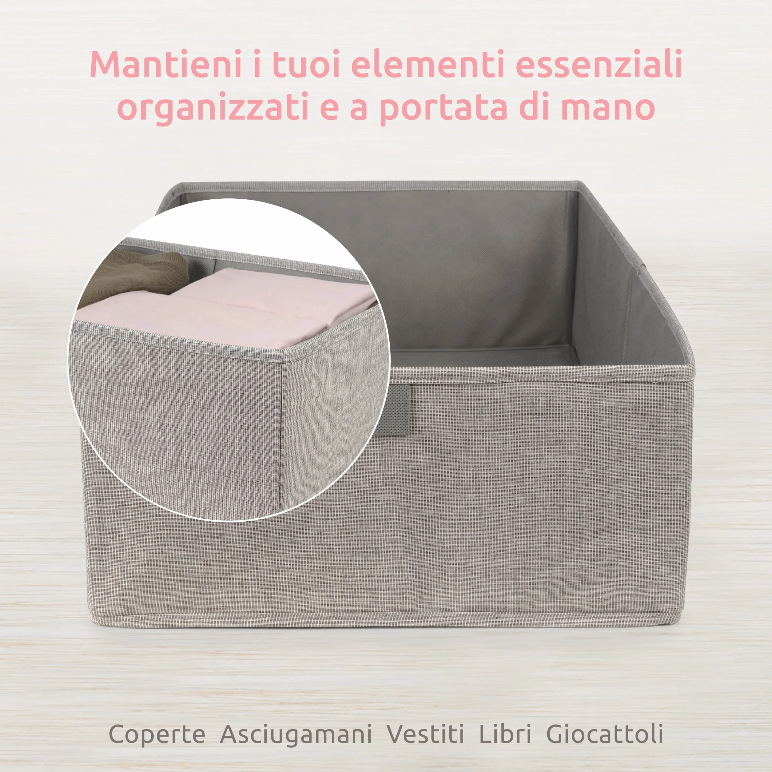 OXFORD Compactor Cesto Organizer XL Tessuto Oxford Cartone Grigio