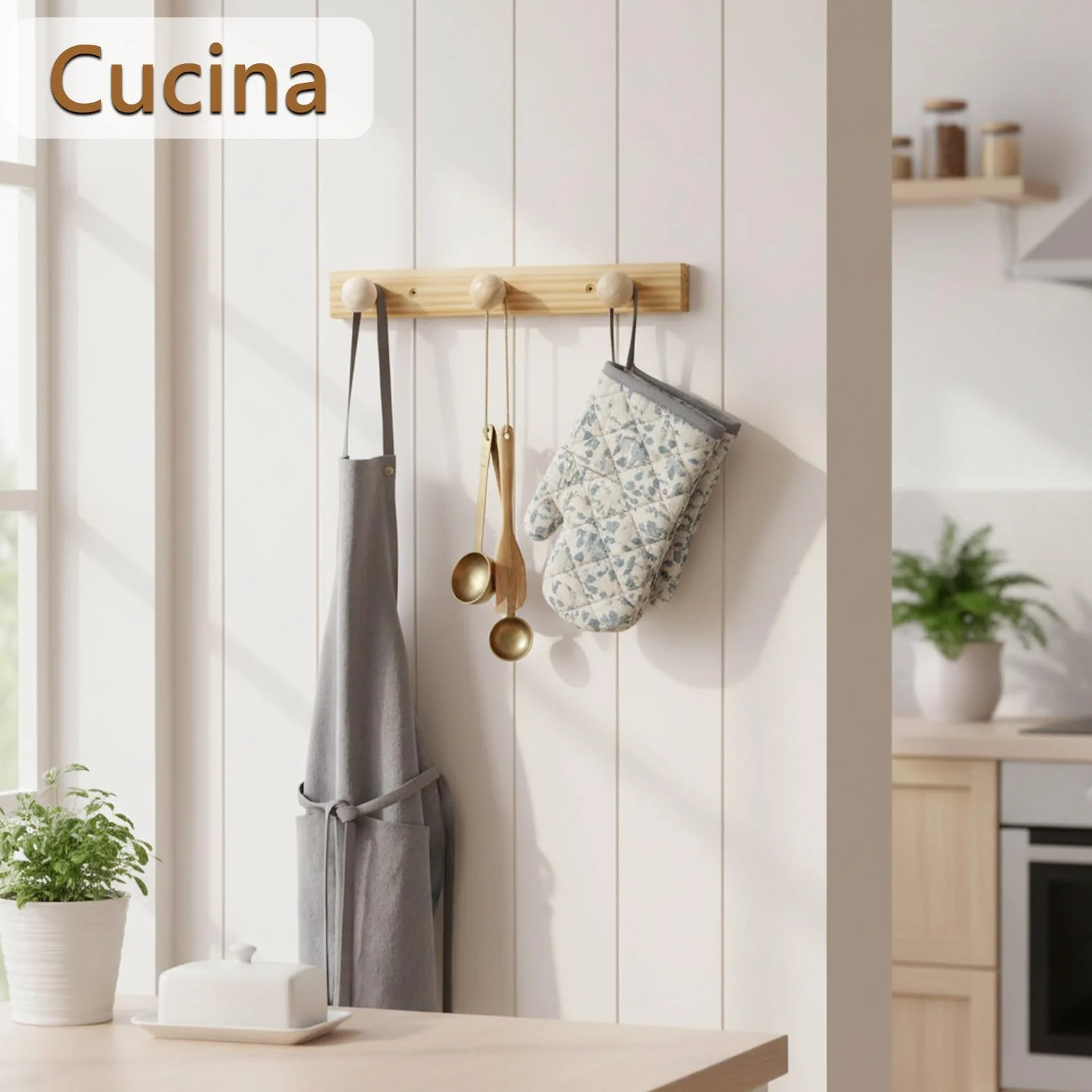2 Pezzi Appendiabiti da Parete in Legno Massello con 3 Ganci di Design Moderno Attaccapanni da Muro Salvaspazio per Ingresso Camera da Letto Bagno
