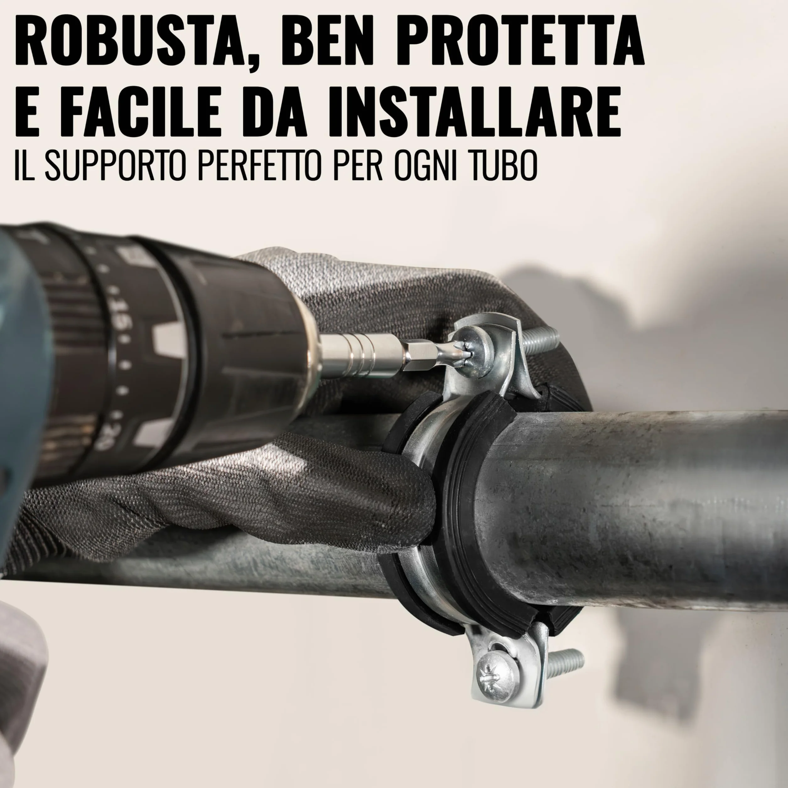 Poppstar 2x Fascette stringitubo in acciaio inox W4 (campo di serraggio 20-25 mm, 1/2") con viti prigioniere M8*82 e tasselli
