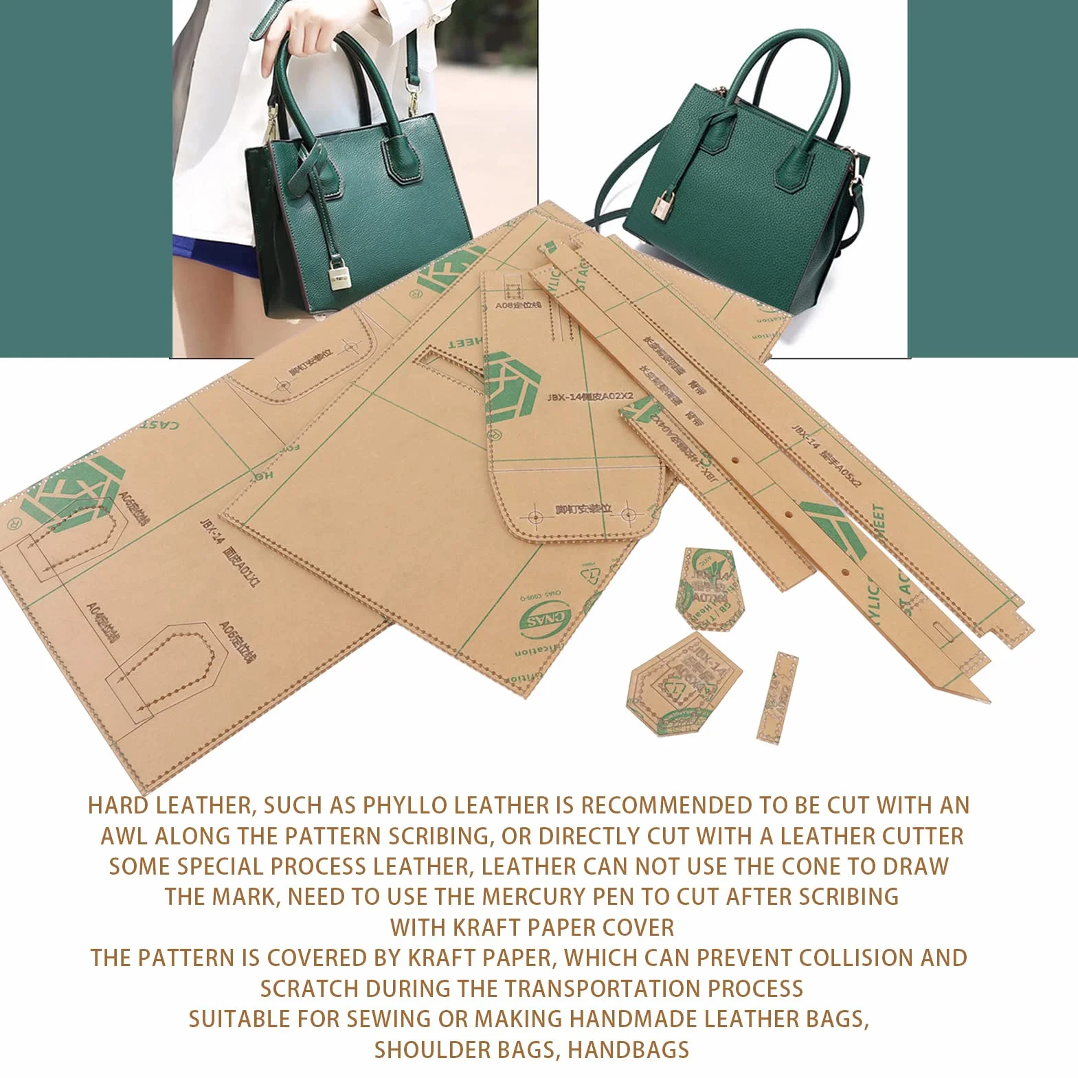 Modello in Pelle per Borsetta Stencil in Acrilico per Realizzare Borse a Tracolla Accessori per Cucito Fai da Te Handcraft Materials