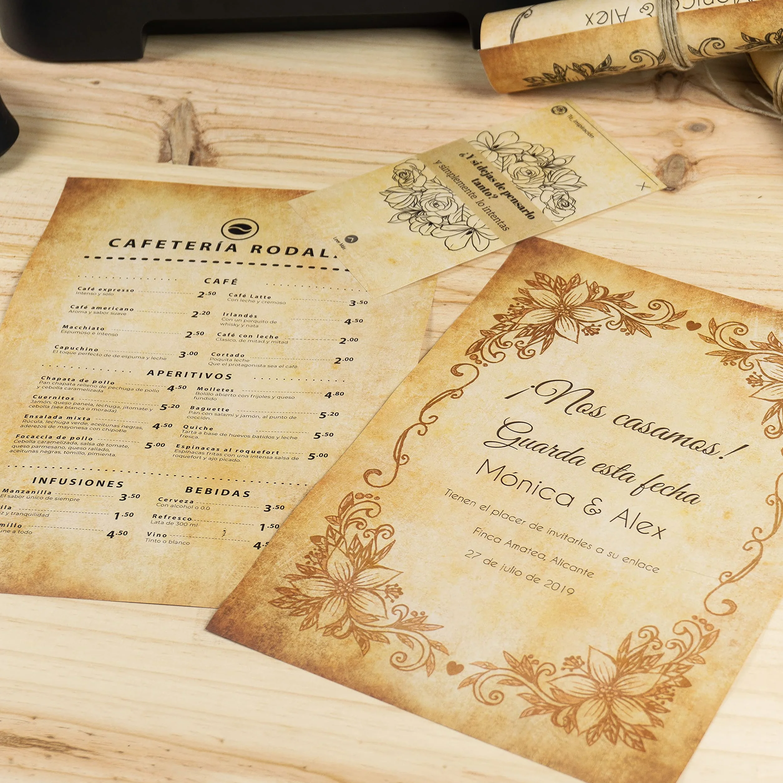 120 fogli DIN A4 di carta pergamena anticata premium double face, 120 g/m²,210 x 297 mm, bellissimo effetto invecchiato vintage, scrittura e stampaggio, lettera, scrapbooking, minuti di matrimonio