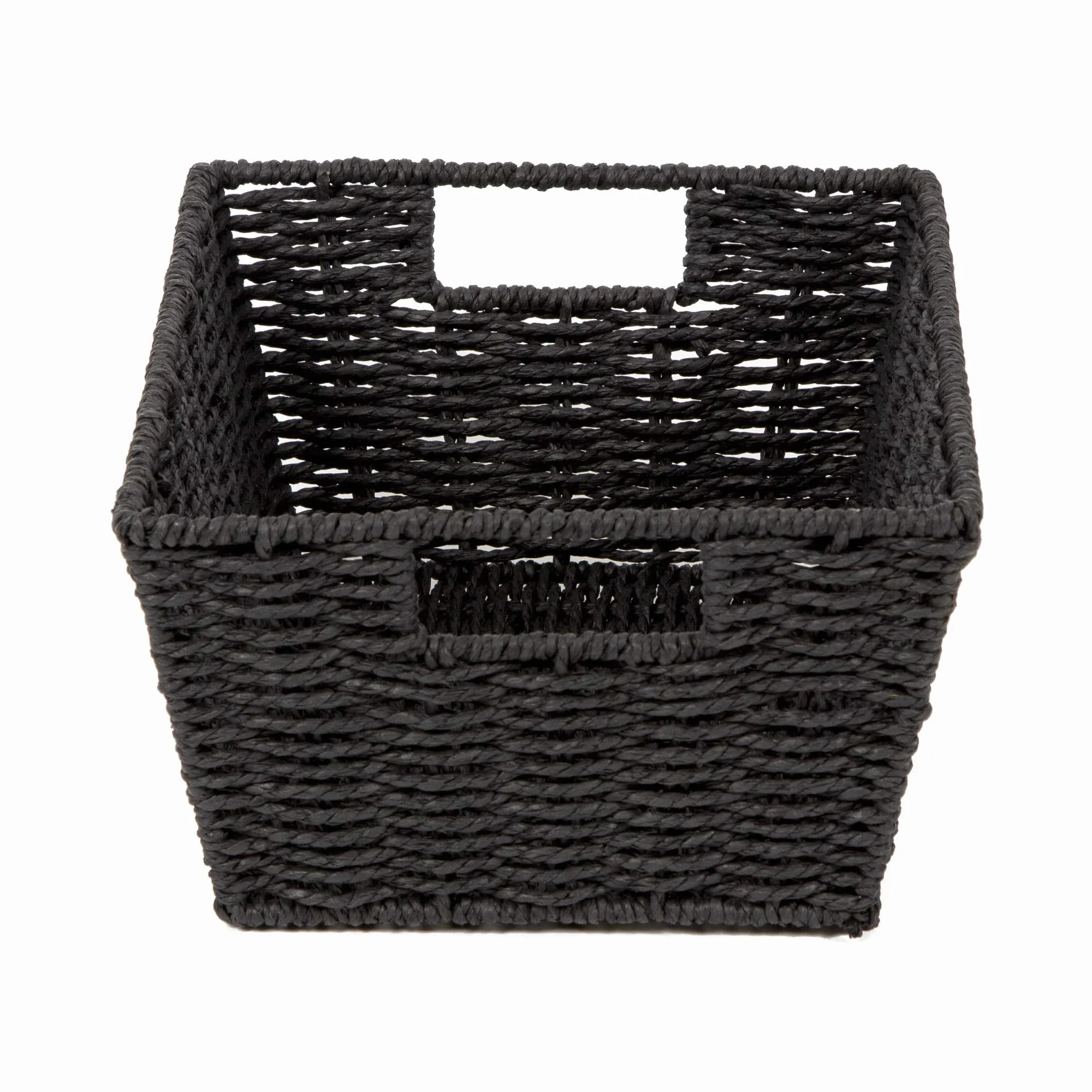 Compactor Etna Cesto Rettangolare in Carta Intrecciata a Mano, Nero, 31 x 24 x H. 14 cm, RAN6543