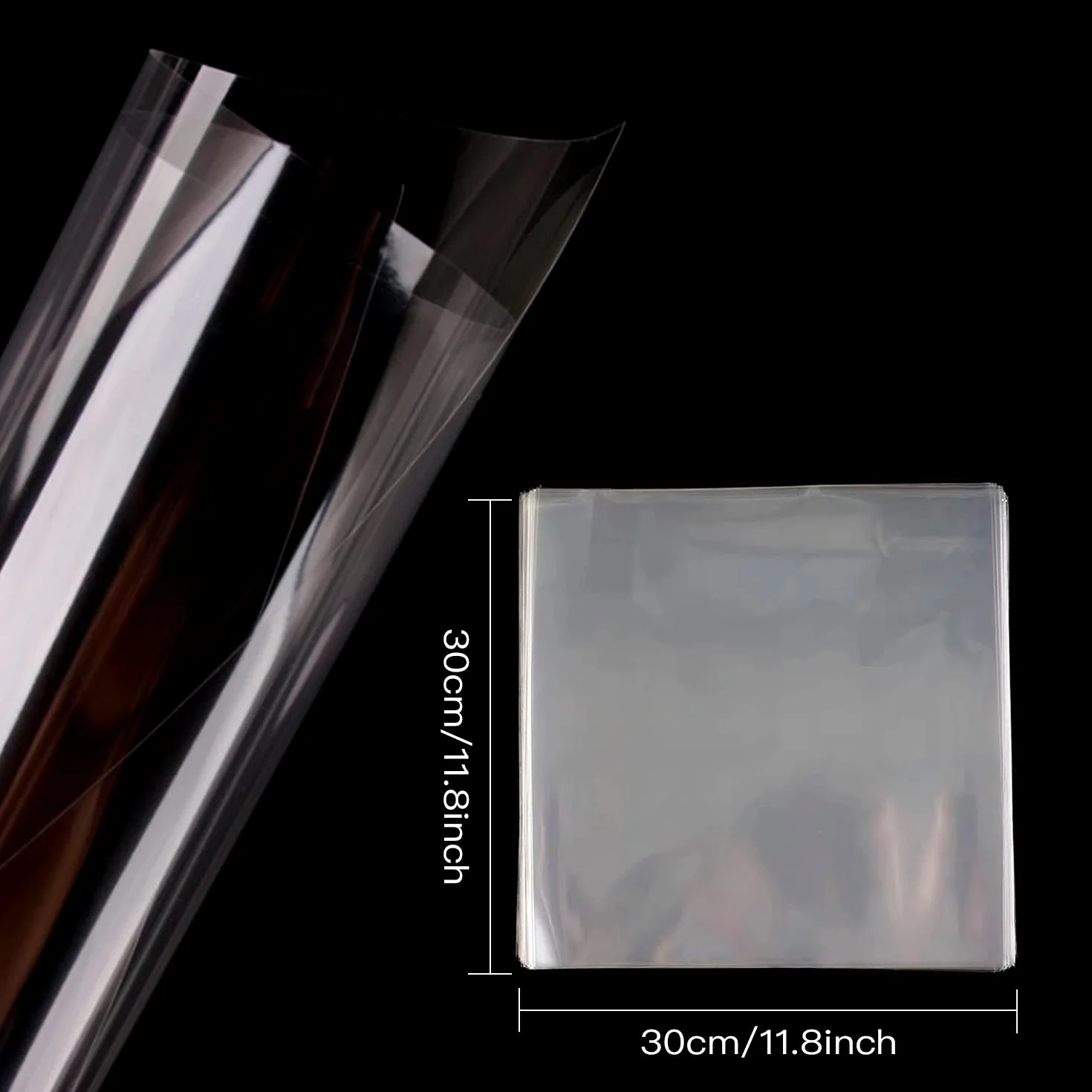 250 fogli di cellophane trasparente, 30 x 30 cm, carta da regalo in cellophane trasparente, per pane, panini, dolci, regali, confezioni fai da te, artigianato, decorazioni