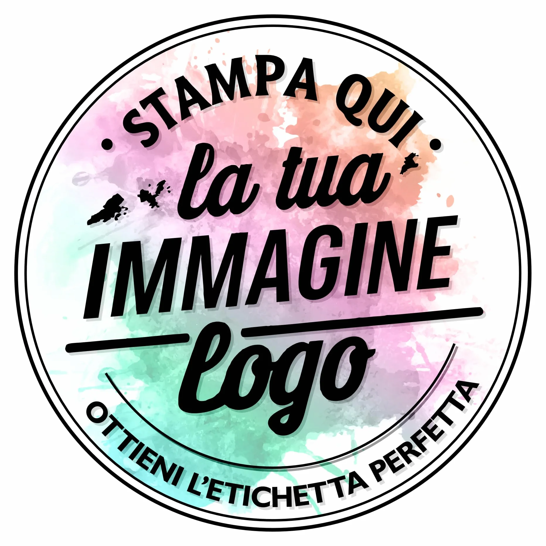 100 Adesivi personalizzati, etichette adesive personalizzate, stampa il tuo logo, la tua immagine, crea i tuoi sticker personalizzati, Etichette Rotonde Diametro 4,5 cm
