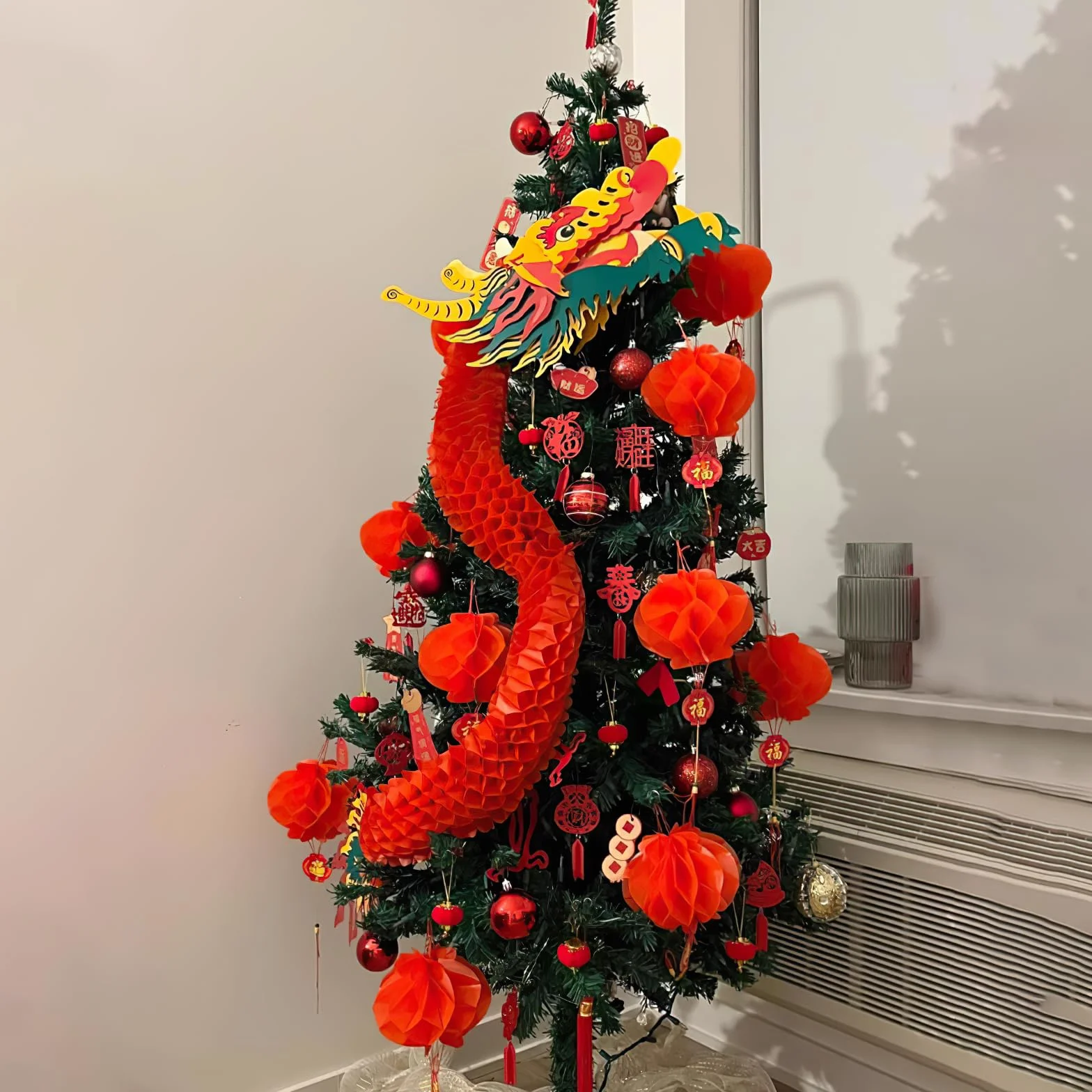 Lanterna cinese di Capodanno, ghirlanda drago decorazione appendere plastica per Capodanno cinese