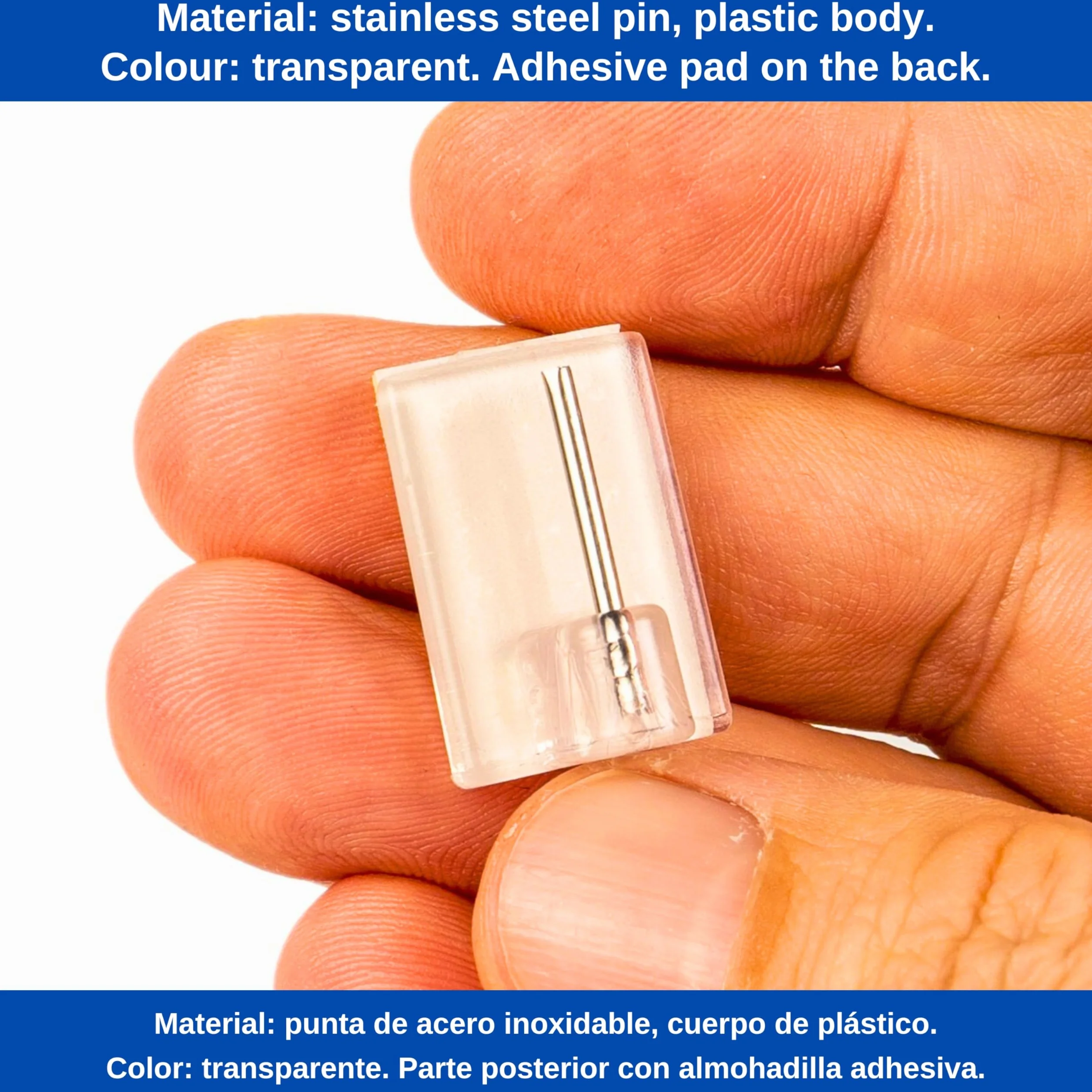 Gancio autoadesivo per bastone trasparente 24 x 16.5 mm ganci per tenda