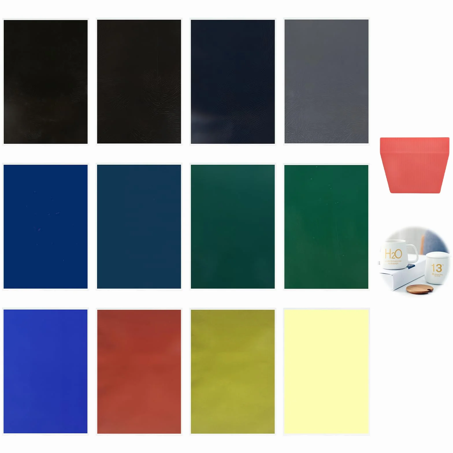 Asfrode Carta per Incisione Laser: 12 Fogli di Carta Colorata per Marcatura, Ideale per Vetro, Ceramica, Acrilico, Pietra (27x39cm, Multicolore)