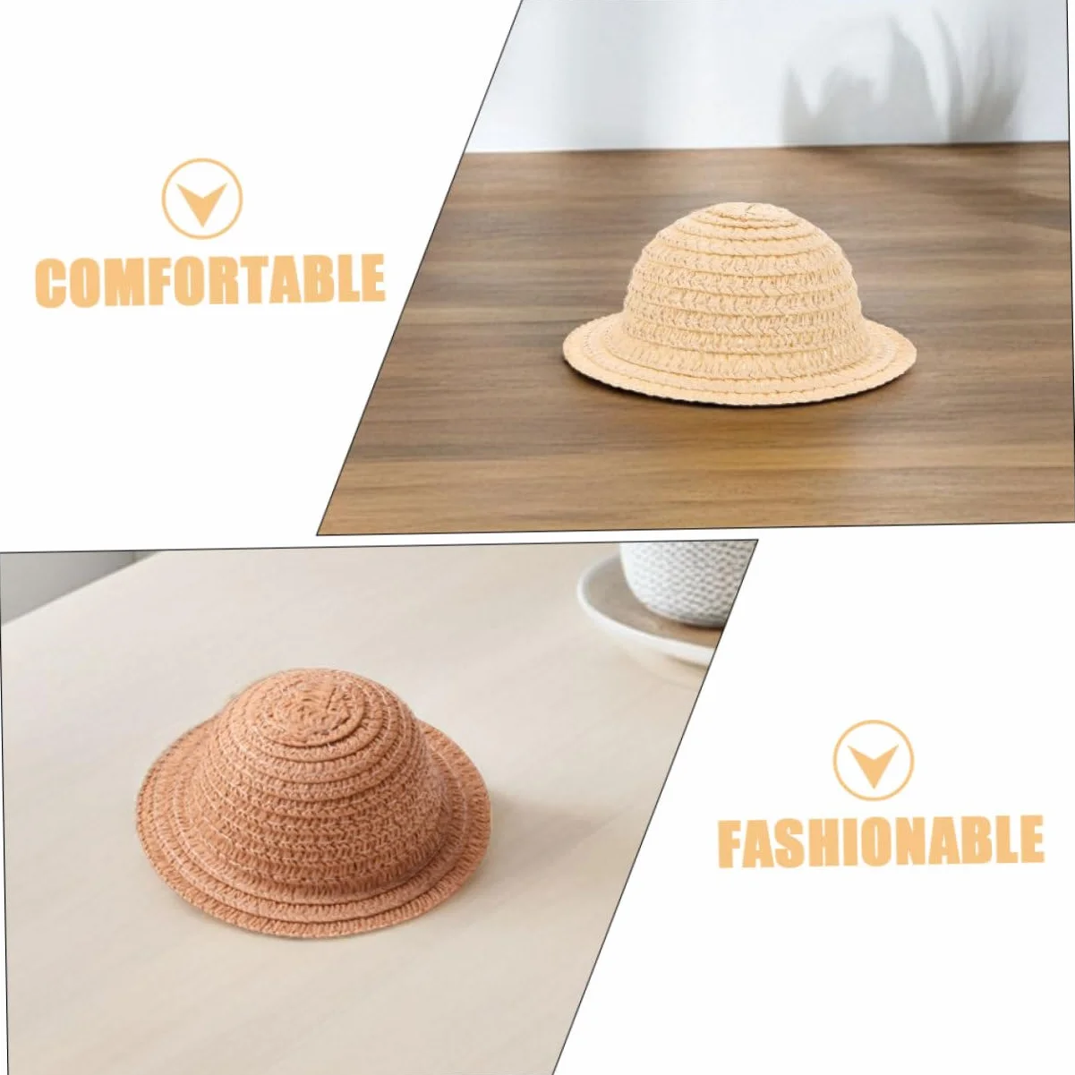 Uonlytech Set 3 Cappellini di Paglia per Bambole in Miniatura, Leggeri, Accessori Fai da Te