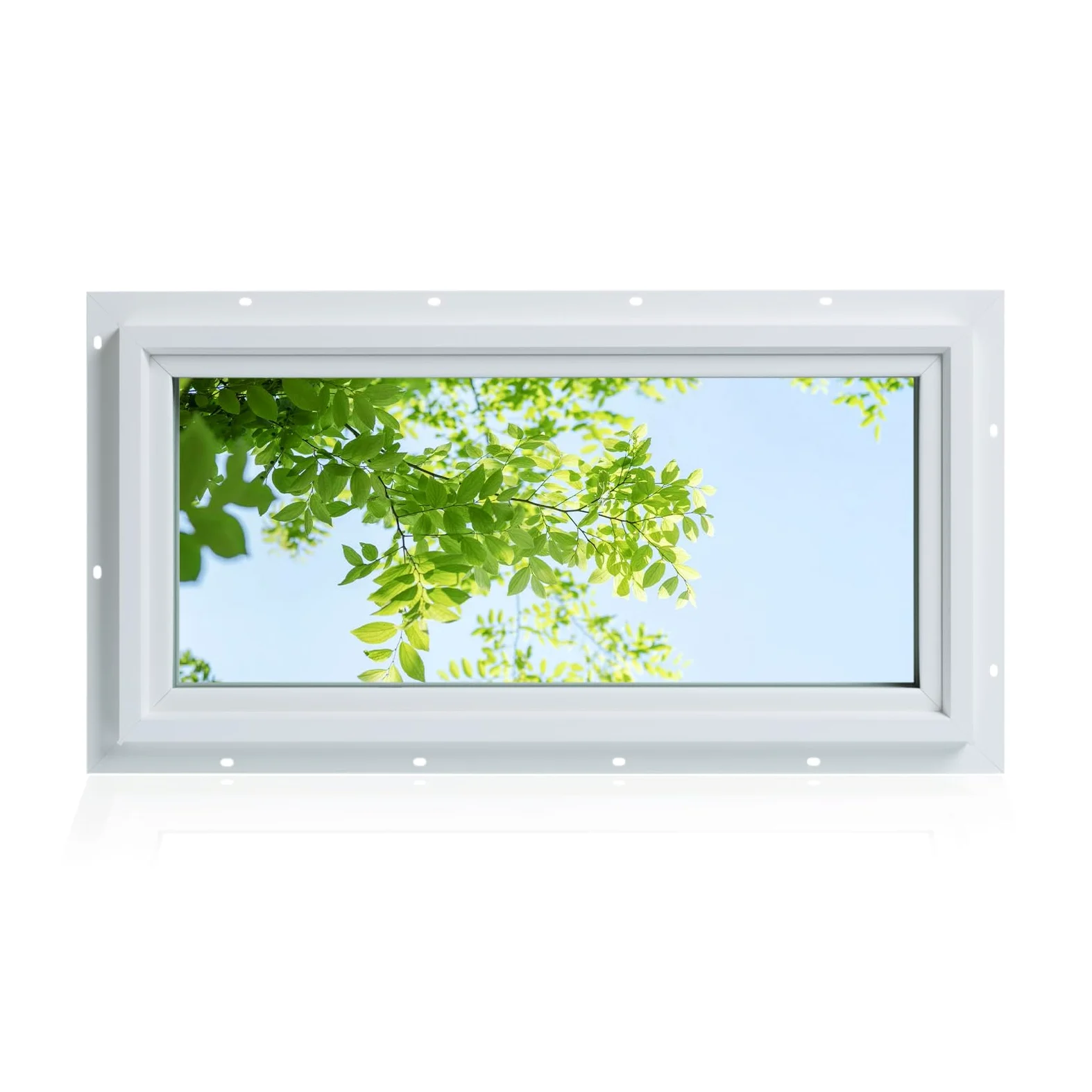 Finestra di poppa in vinile da 30,5 x 61 cm, vetro low-E con gas argon, finestra fissa fissa a doppia lastra in vetro temperato trasparente (bianco)