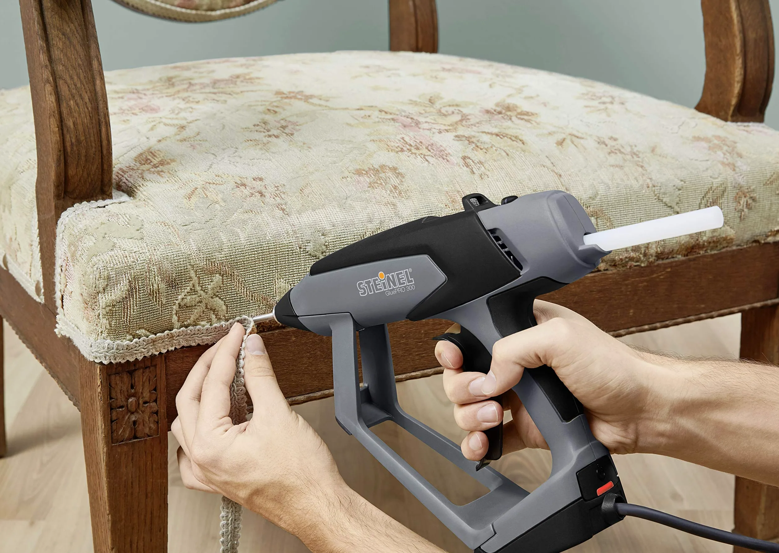 Steinel GluePRO 300 Pistola per colla professionale, pistola per colla a caldo a controllo elettronico, ugelli intercambiabili