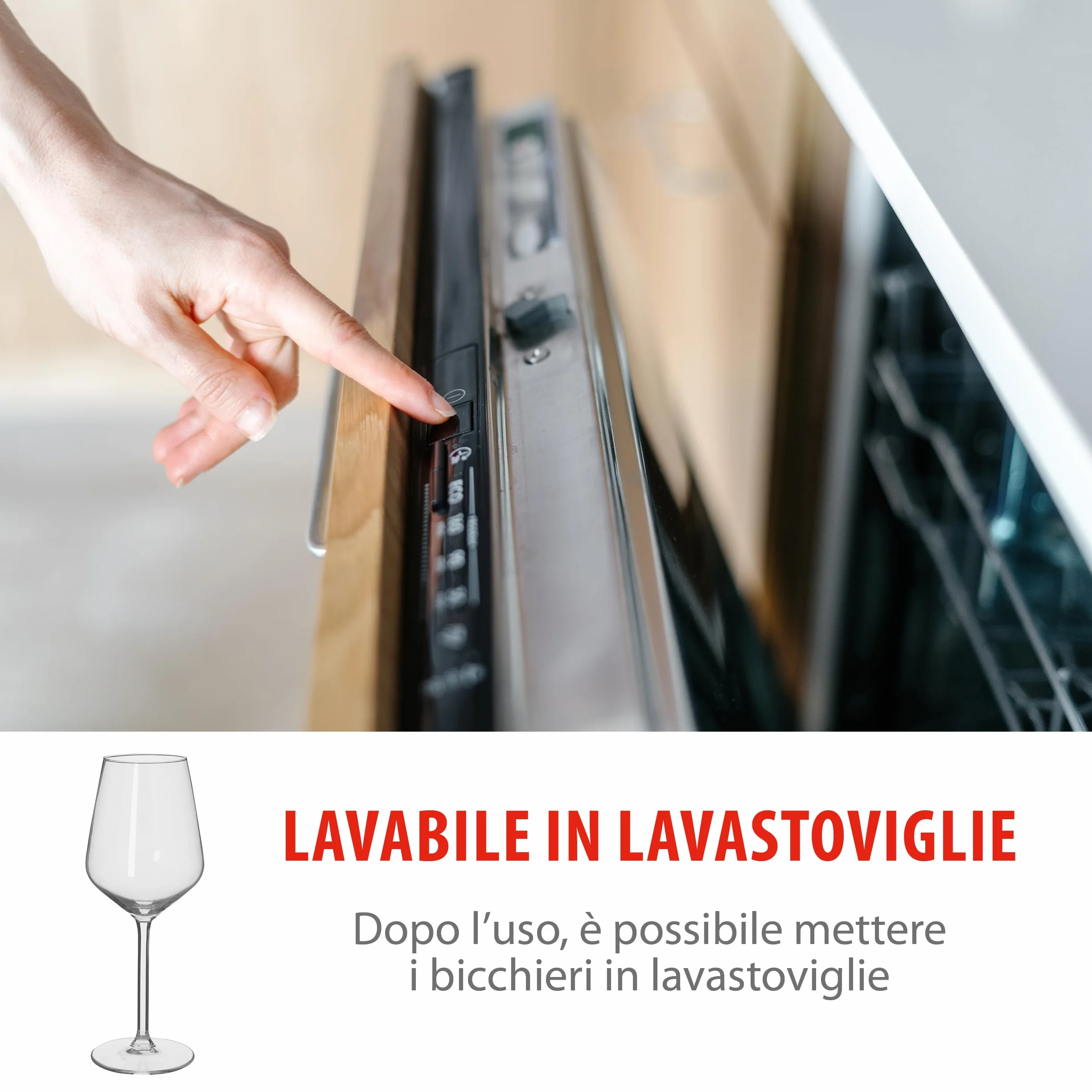 Alpina Bicchieri da vino bianco 37cl set di 6 lavabili in lavastoviglie trasparente