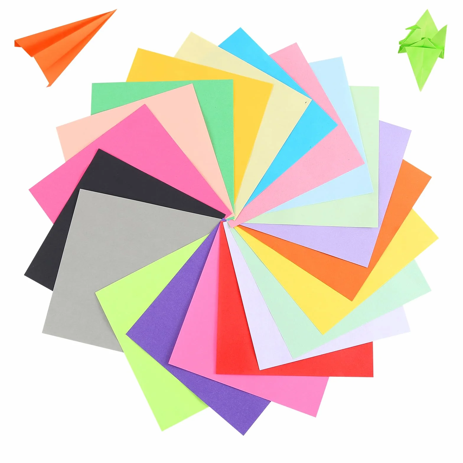 200 Fogli Carta Origami, 20 Colori, 15 x 15 cm - carta colorata su entrambi i lati per realizzare opere d'arte origami creative, ideale per creare e decorare.