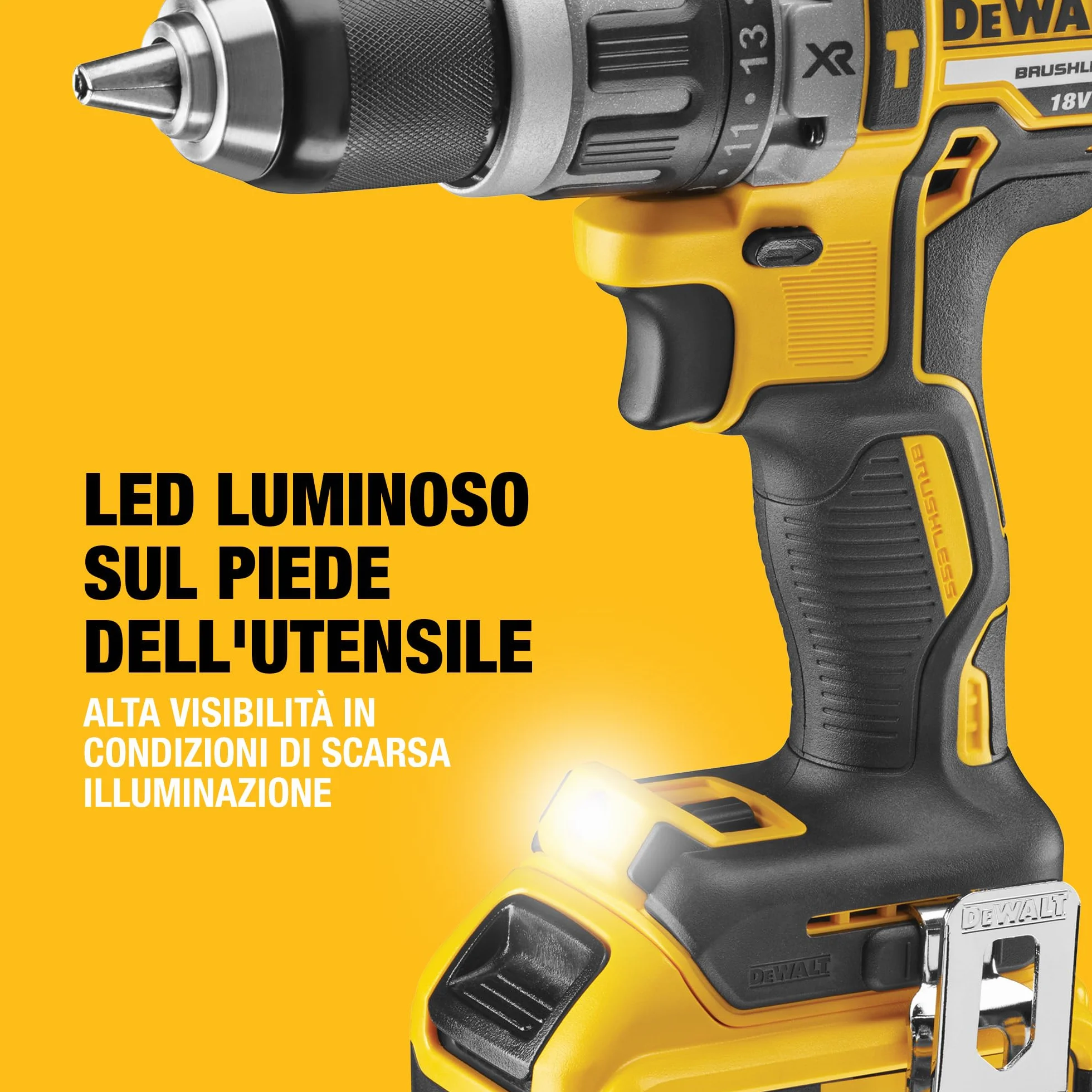 DEWALT Trapano avvitatore a percussione senza spazzole 18V XR, 2 X 5Ah, DCD796P2-QW