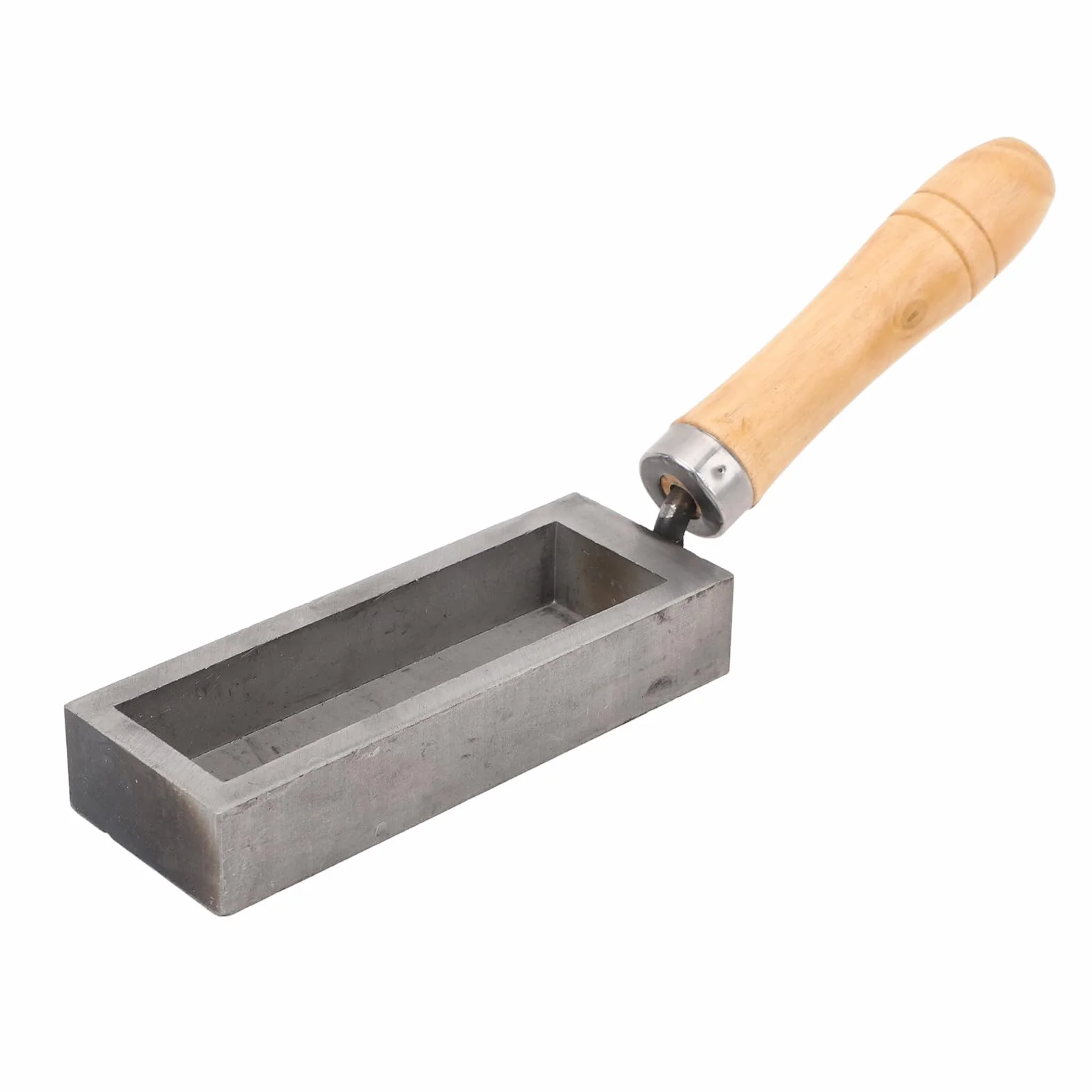 Stampo per Colata di Lingotti D'oro, Stampo per Lingotti in Ghisa Portatile con Barra D'oro con Manico in Legno di Faggio, Lingottiera Compatta in Acciaio Legato Argento per Fai