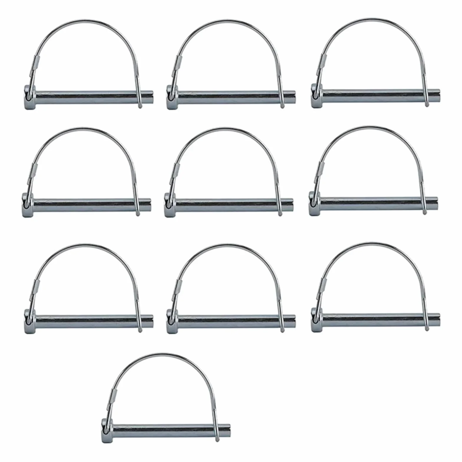 Perno di accoppiamento for rimorchio, perno bloccaggio dell'albero 70x8mm Argento Confezione da 10 perni del filo attacco con fermo for ad arco tondo