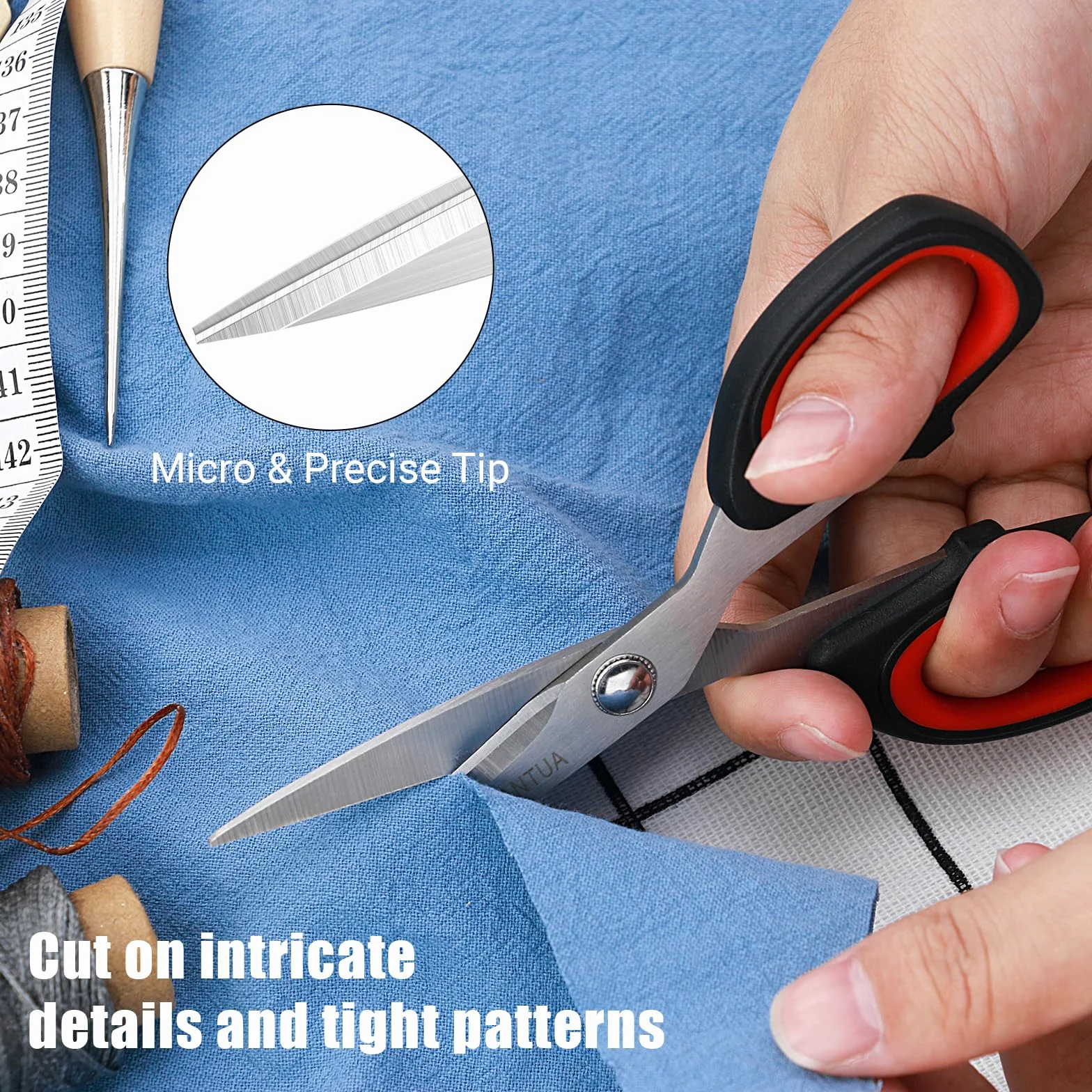 Forbici da Sarta Professionali, 23 cm/ 13cm Forbici Sarta per Uso Intensivo, Lame Affilate in Acciaio Inossidabile, Impugnatura Ergonomica, Scissors Multiuso per Carta, Tessuto, Feltro, Seta
