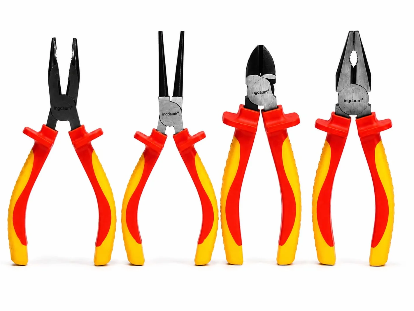 Set INGDAUM VDE 4 pinze 6" 160 mm 1000 V isolato tronchese laterale becchi mezzotondi curvi becchi tondi universale