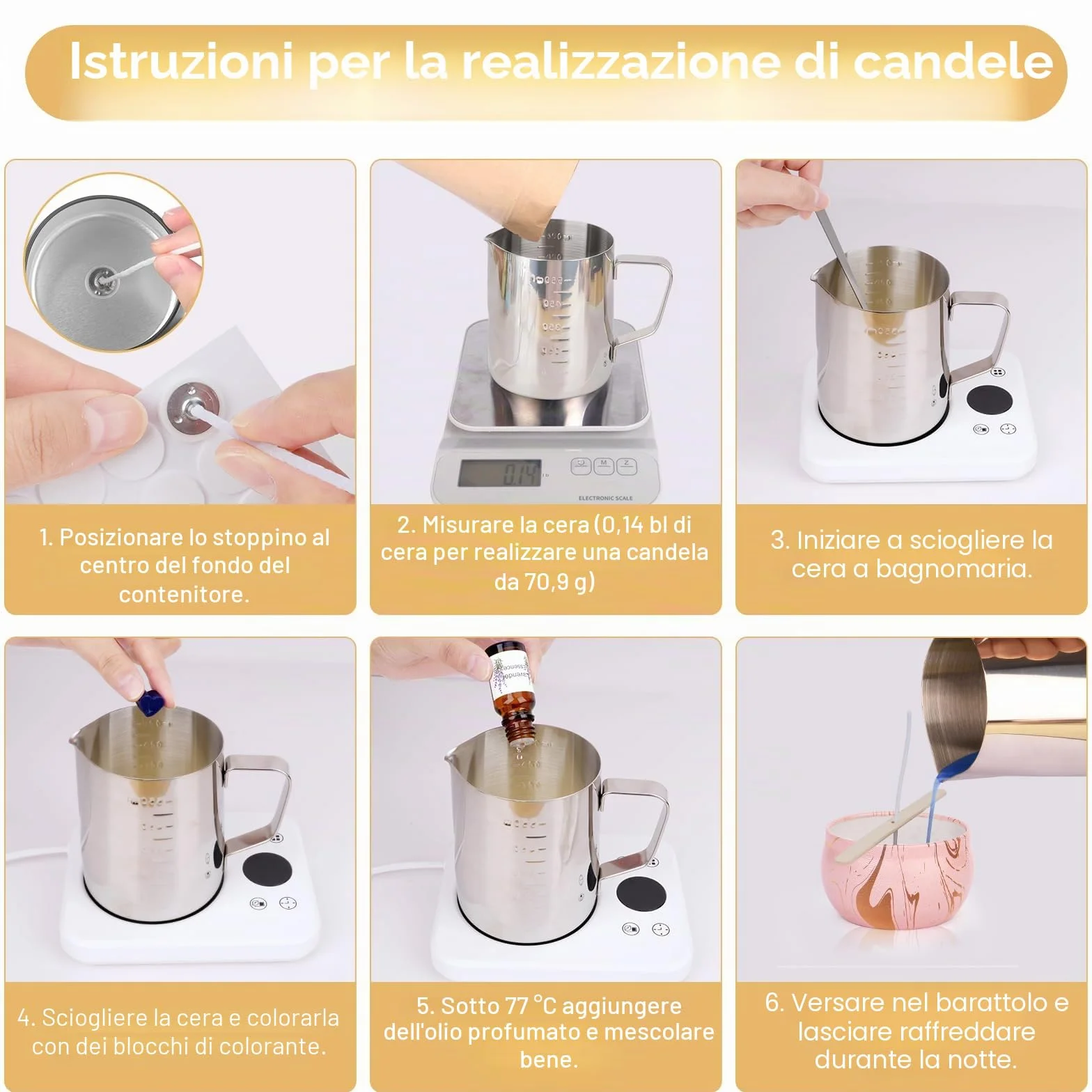 Set di Candele fai da te,Kit Candele Fai da Te per Adulti,Set di Candele Profumate con 480g Cera di soia,9 Barattoli di Candela,6 oli Profumati, 8 Blocchi di colore,DIY Set Regalo per Principianti