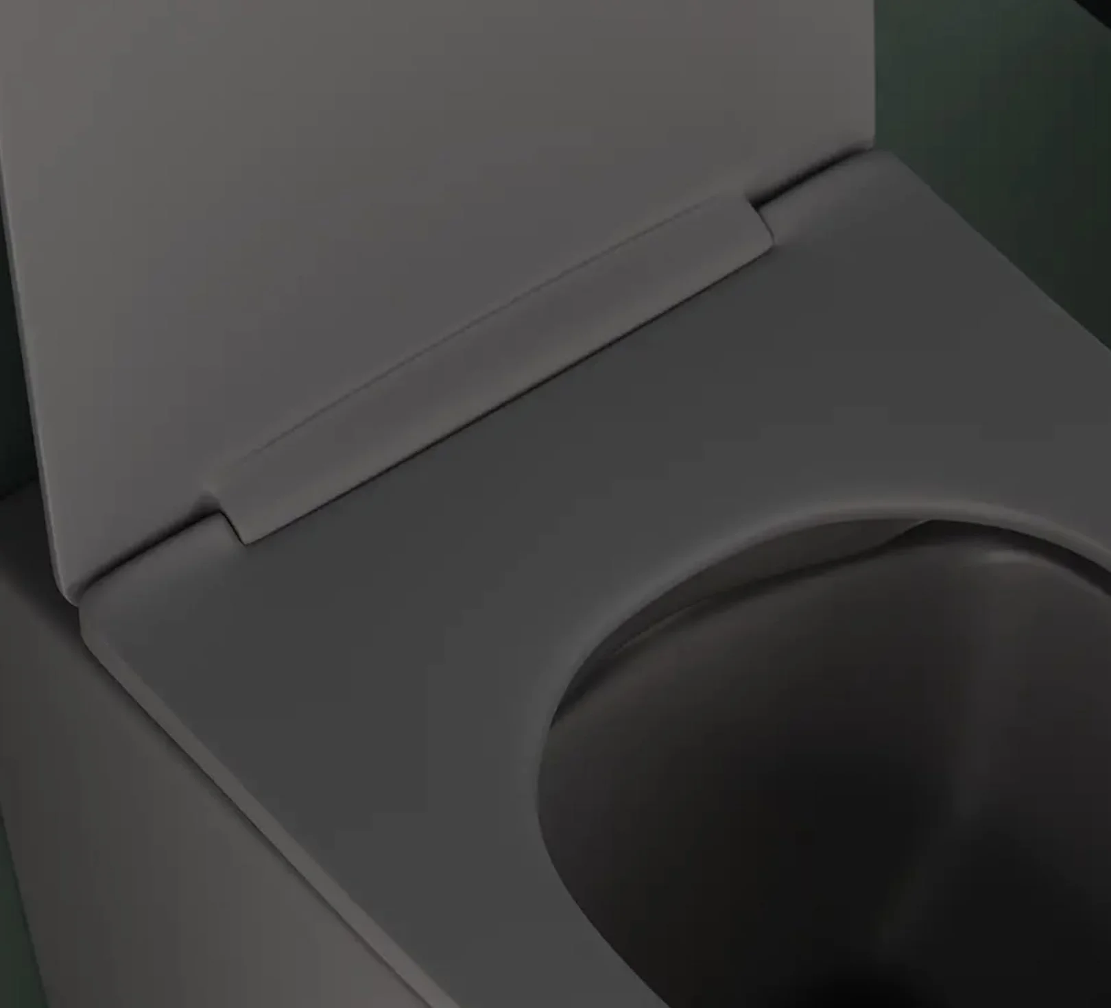 Coppia di sanitari filomuro ceramica grigio opaco vaso rimless copriwc soft-close e bidet ASIA SMALL