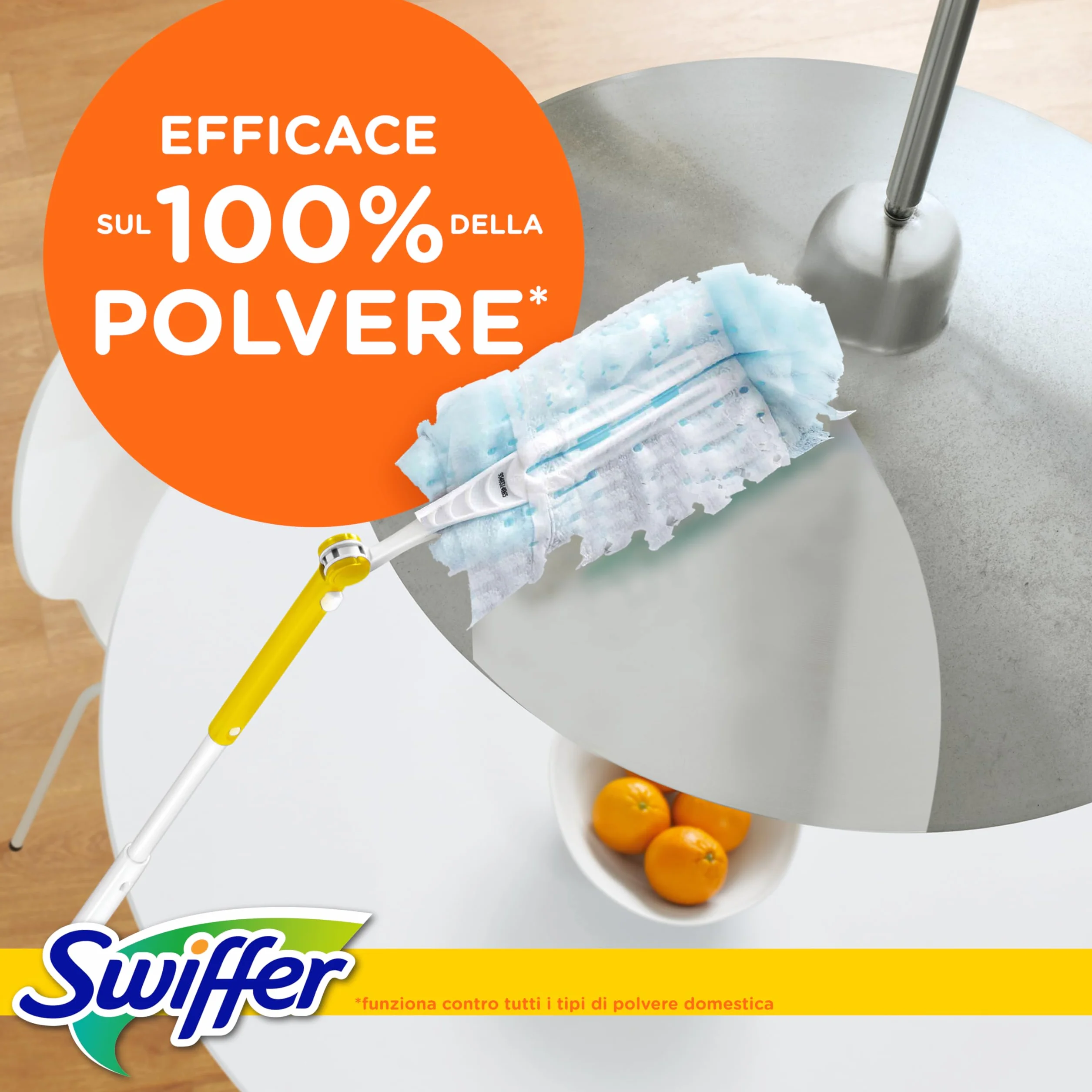 Swiffer Duster Piumini Cattura Polvere, 1 Manico XXL e 2 Piumini, Maxi Formato