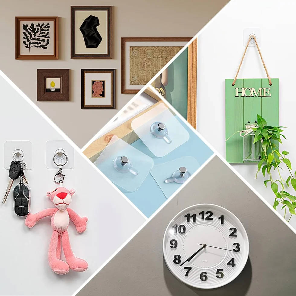 Ganci Adesivi Per Quadri Muro, Appendi Quadri Senza Chiodi Impermeabile Trasparente, Chiodi Adesivi Per Quadri Muro, Appendi Quadri Adesivi Per Foto, Dipinti, Orologio,10