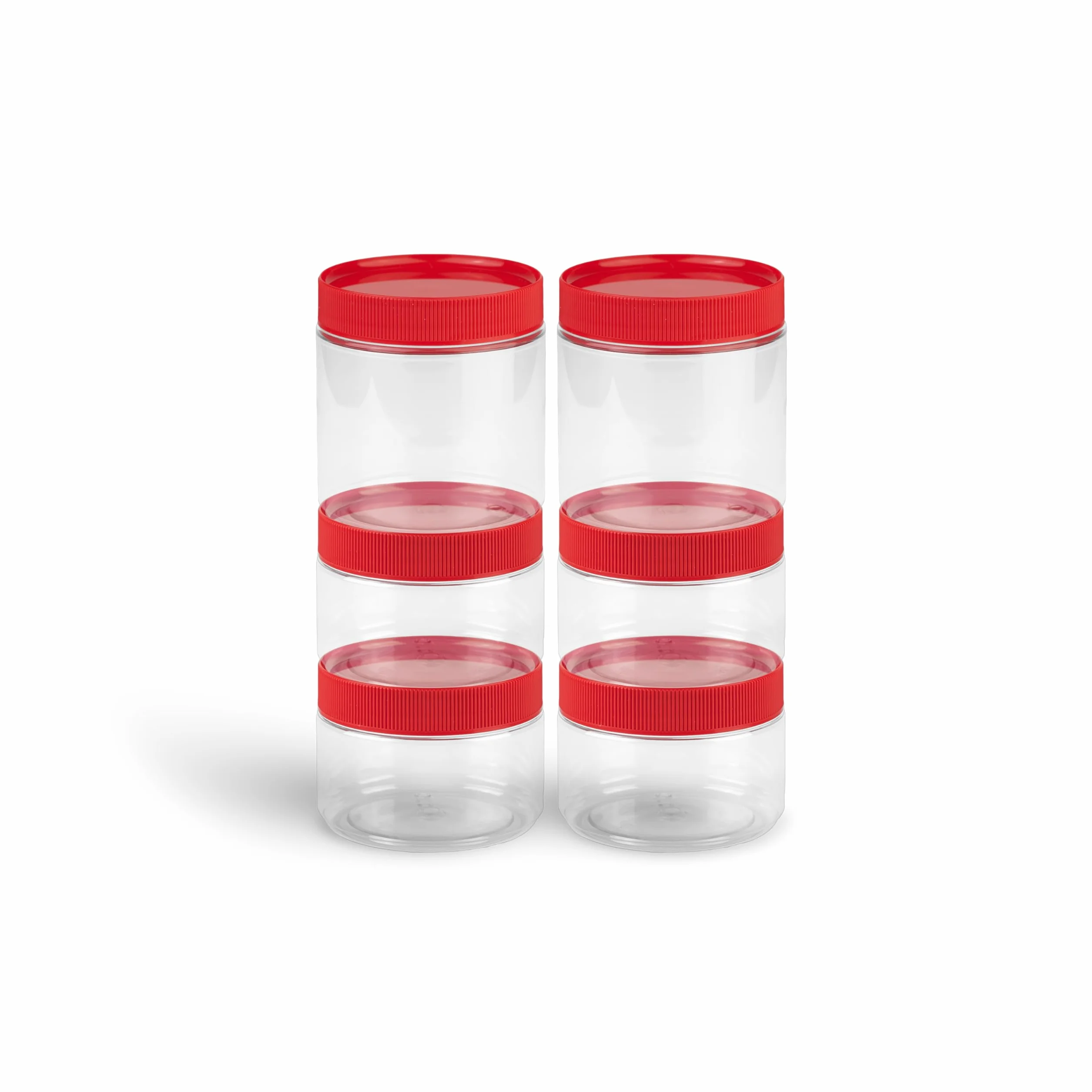 TOX Barattolo Rotondo 250 ml e 500 ml in Miscela con Tappo a Vite Robusto, in Plastica, Pet, Uso Versatile in Officina, Ufficio e Hobby, 4 Pezzi 250 ml e 2 Pezzi 500 ml, 094900907