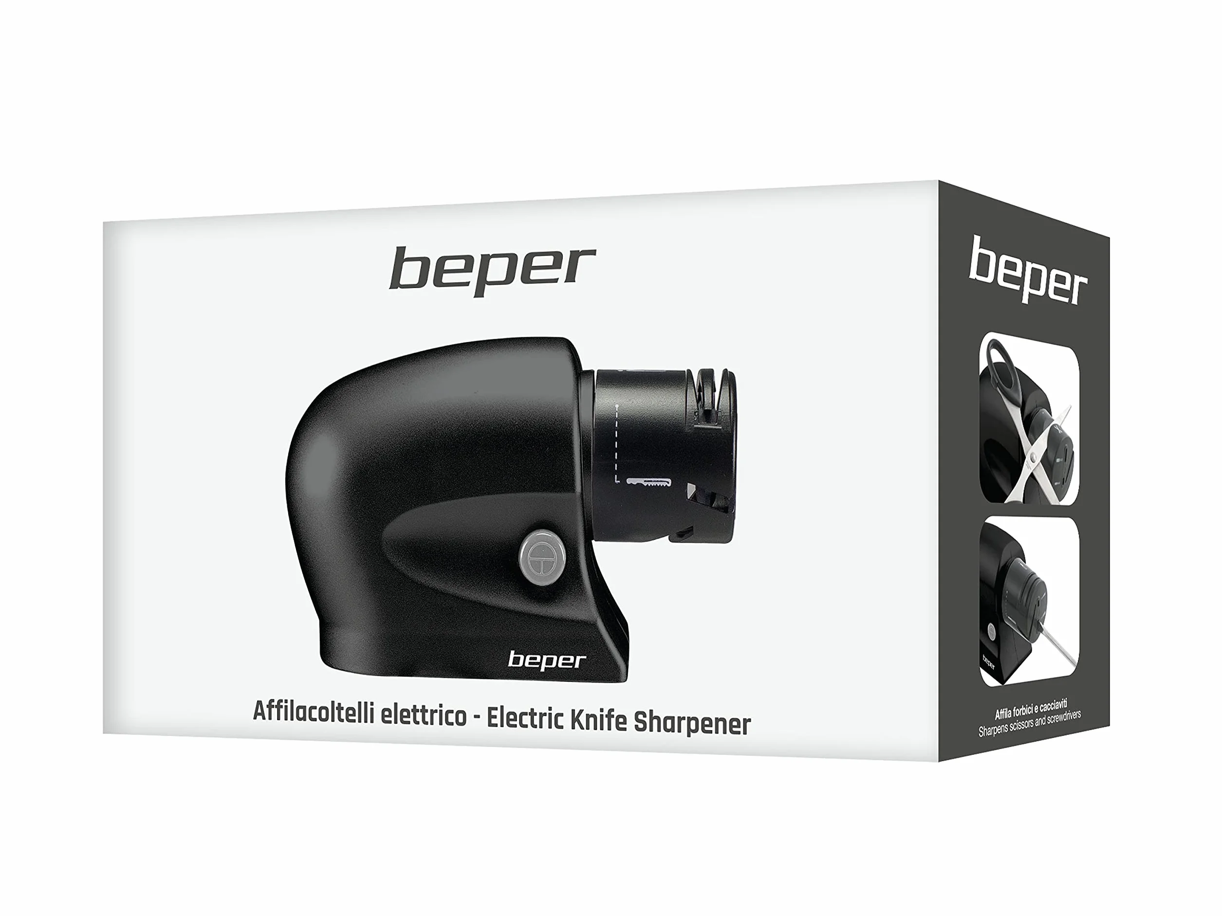 BEPER P102ACP001 Affilacoltelli elettrico 10W Lama Liscia Seghettata Pietra allumina Nero