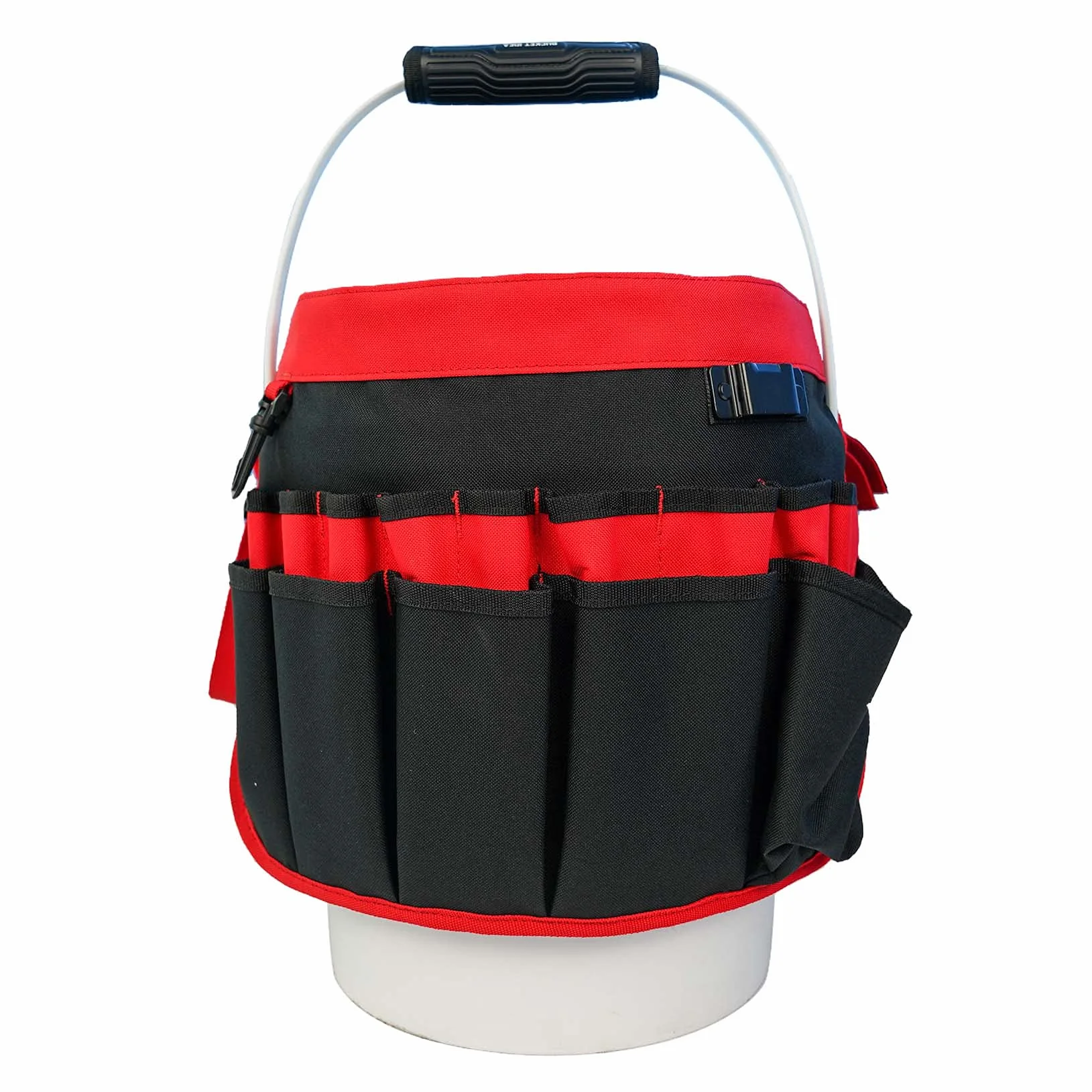 MELOTOUGH Secchio portautensili 35 tasche 13-19 litri rosso