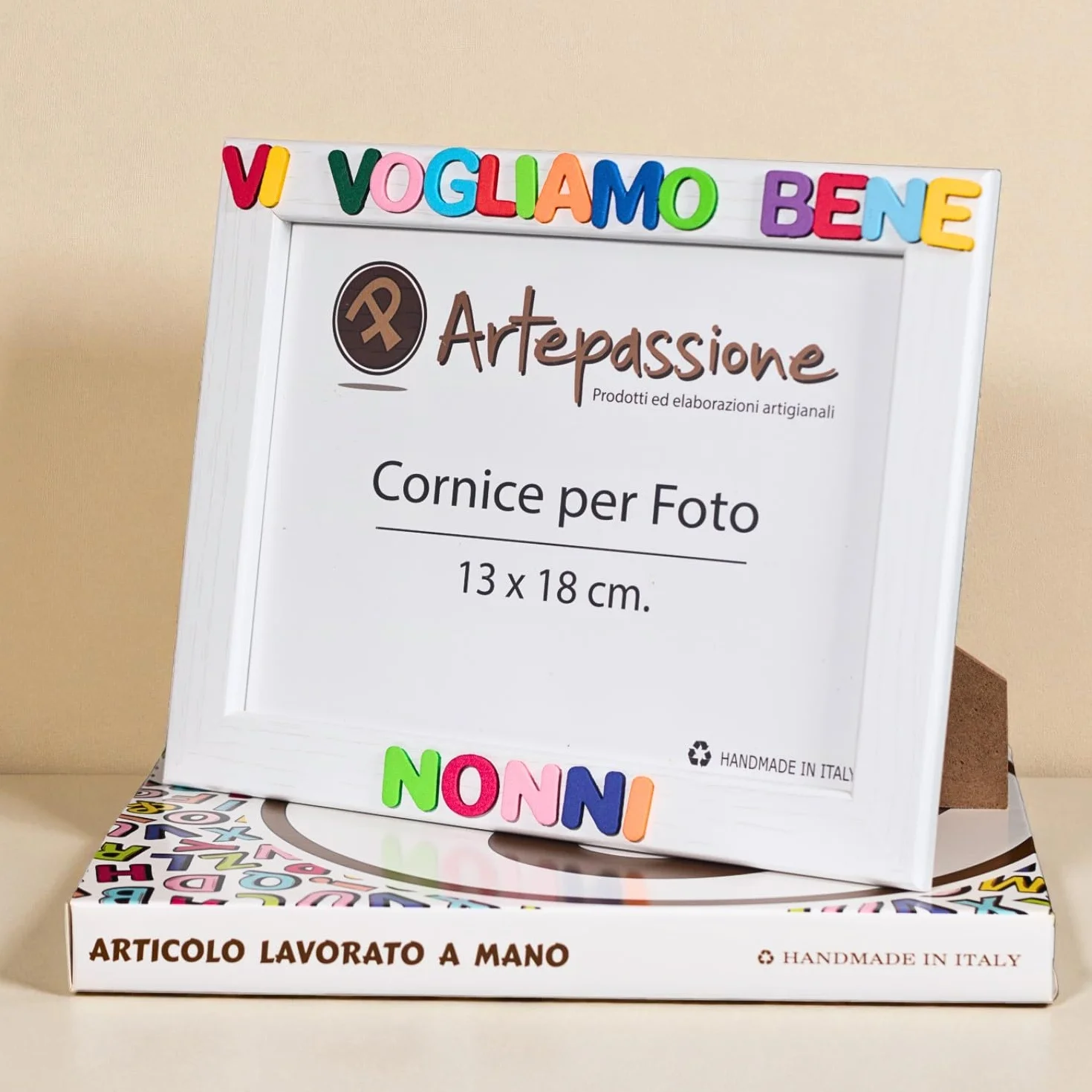 Regalo Nonni Cornice Foto 13x18 Bianca Legno Scritta Vi Vogliamo Bene Nonni Idea Regalo Compleanno Portafoto Appoggiare Appendere