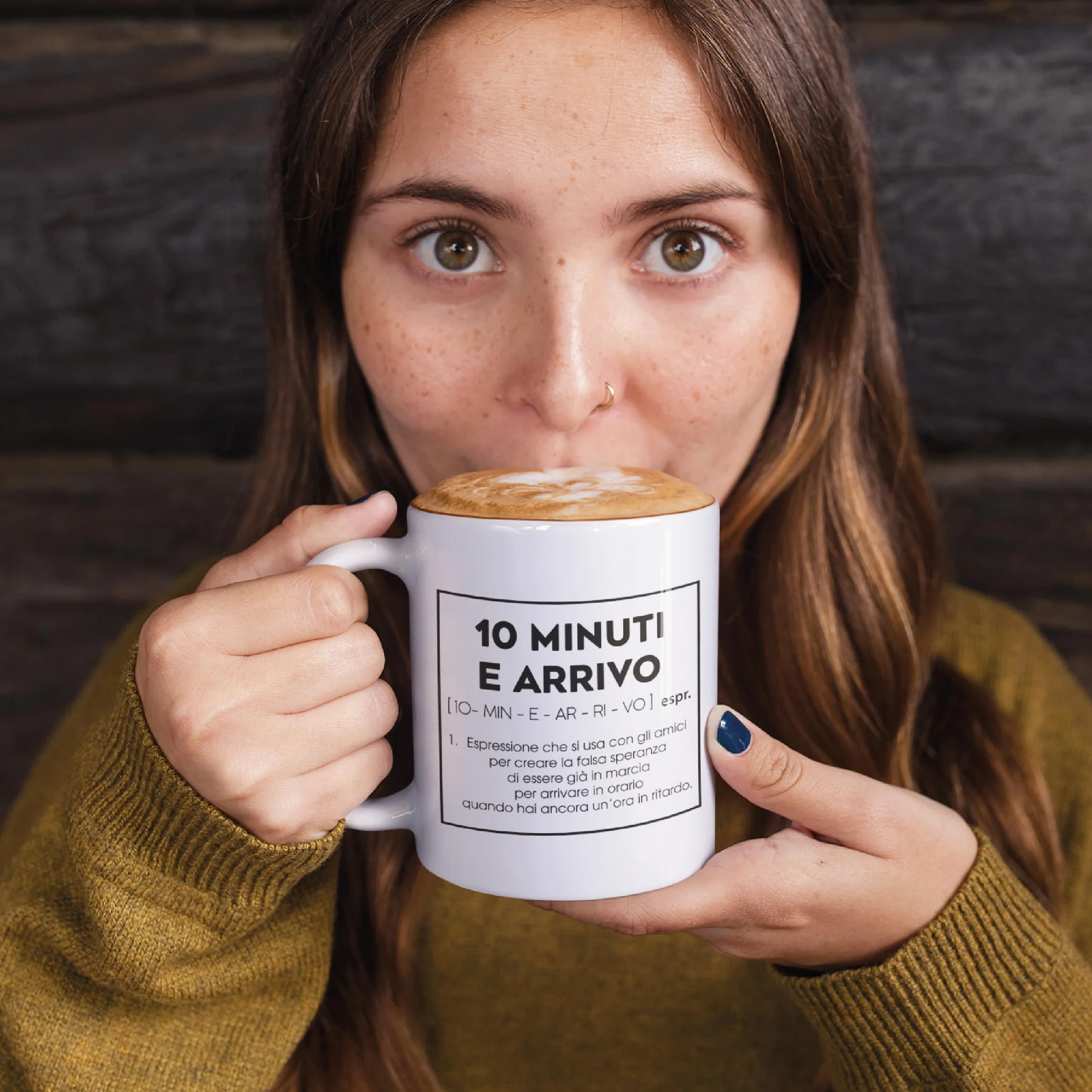 Gesar Tazza Divertente da Ufficio "10 Minuti e Arrivo" Idea Regalo Originale